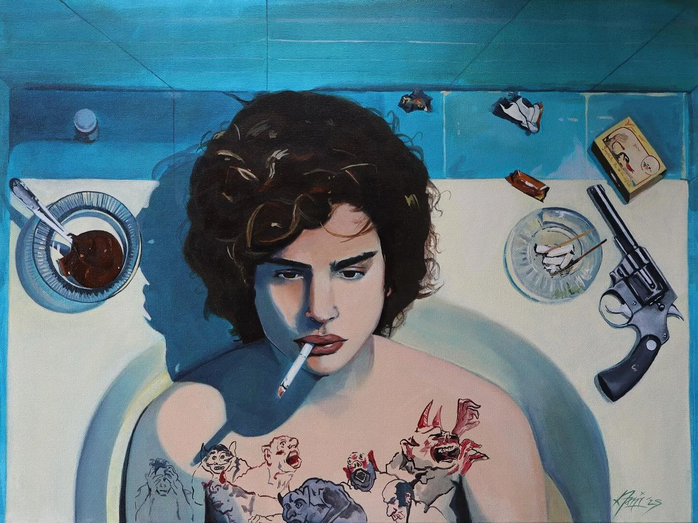 Recreation of the poster for El &Aacute;ngel - Pedro Almod&oacute;var/Reproducci&oacute;n del cartel de El &Aacute;ngel - Pedro Almod&oacute;var 

Acrylic on canvas/Acr&iacute;lico sobre lienzo
&hellip; Only took me like 4 years to finish this 😅