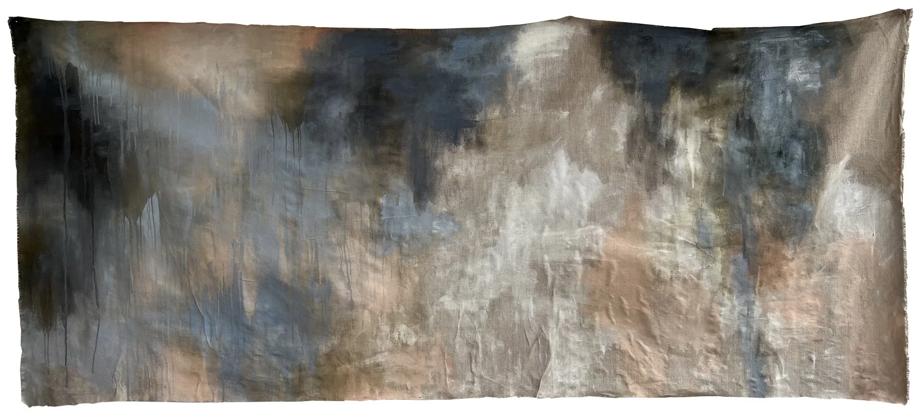 "Most Nights These Days" | 92 x 217cm | Oil on Un-stretched Linen | 2022