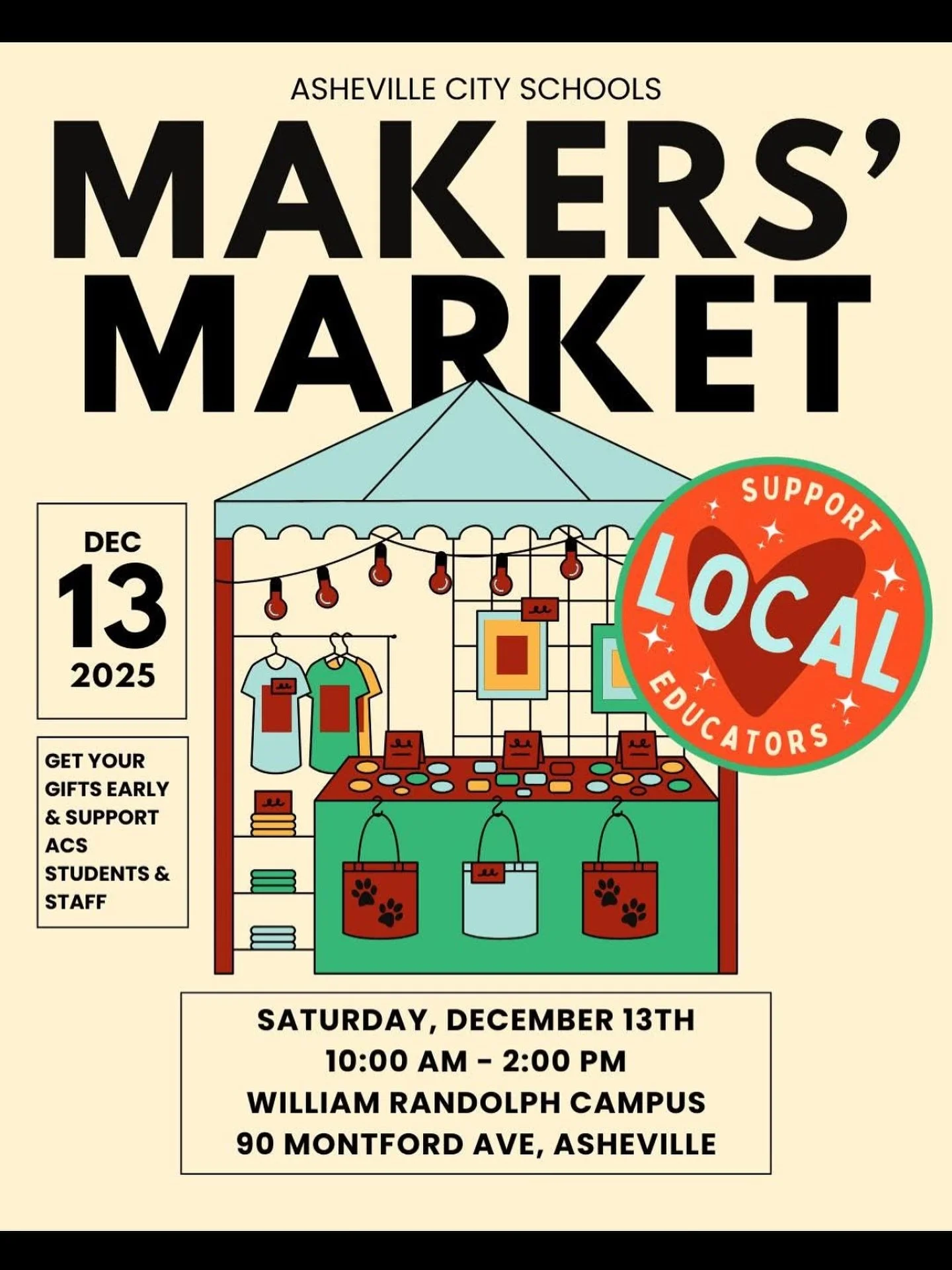 Come see me tomorrow at the ACS Makers Market. I am cleaning out boxes of seconds from my home studio and I&rsquo;ll be supporting students from the Asheville High National Arts Honors Society selling student work. Hope to see your sweet faces!