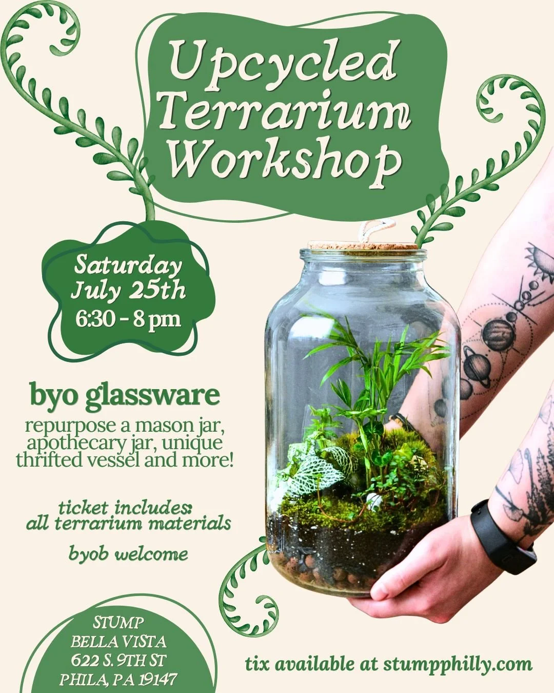 Upcycled Terrarium Workshop @ Bella Vista [7/25]
