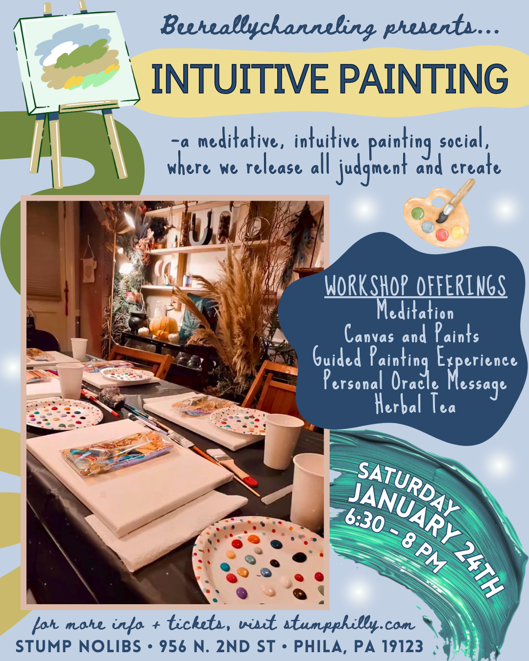 Intuitive Painting Workshop w/ BeeReallyChanneling @ Northern Liberties