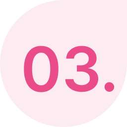 Pink oval shape with the number '03' inside.