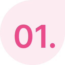 Pink background with a large number 01 in darker pink.