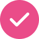 Pink circle with a black checkmark inside