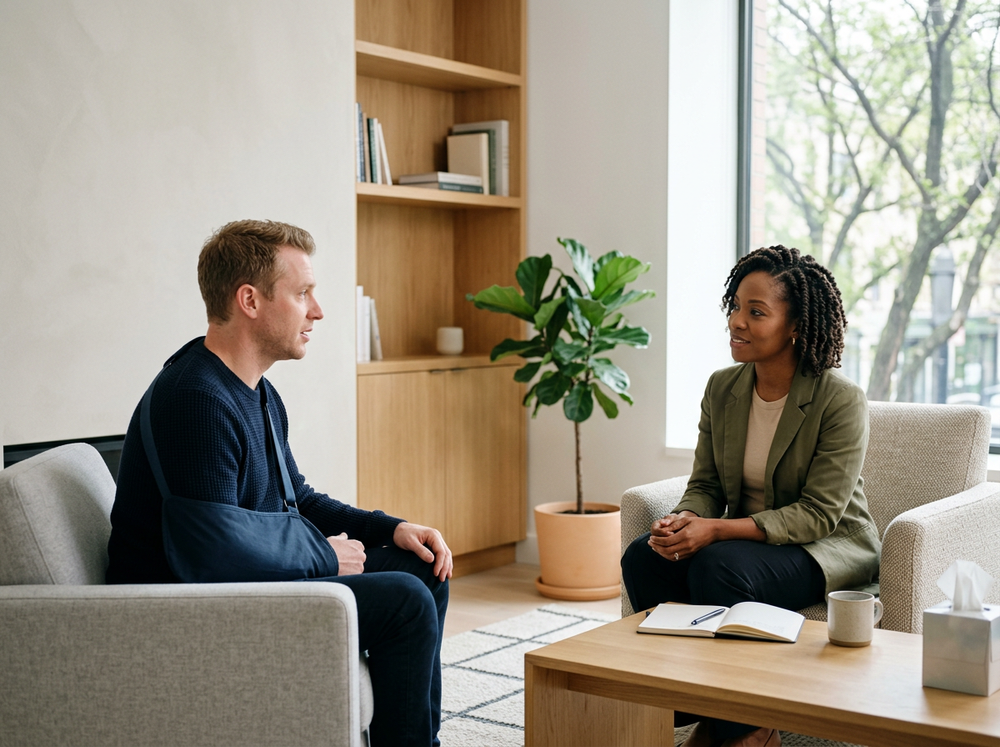 Therapy session supporting recovery from injury