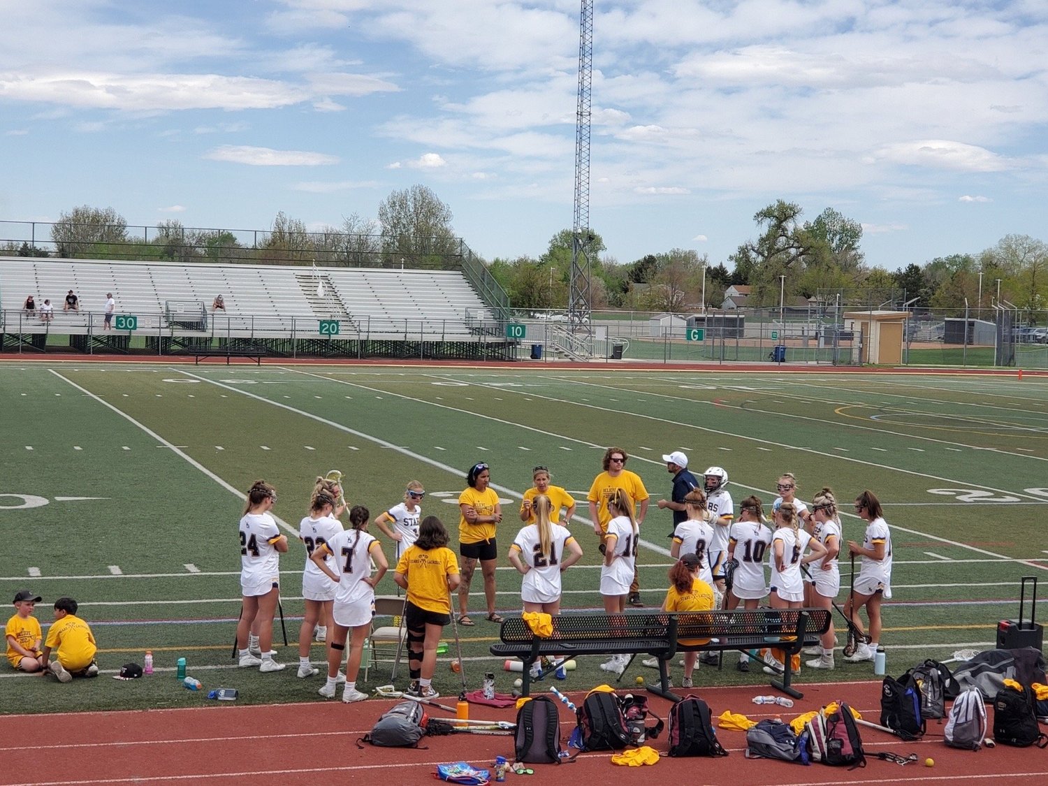 Lacrosse team during practice