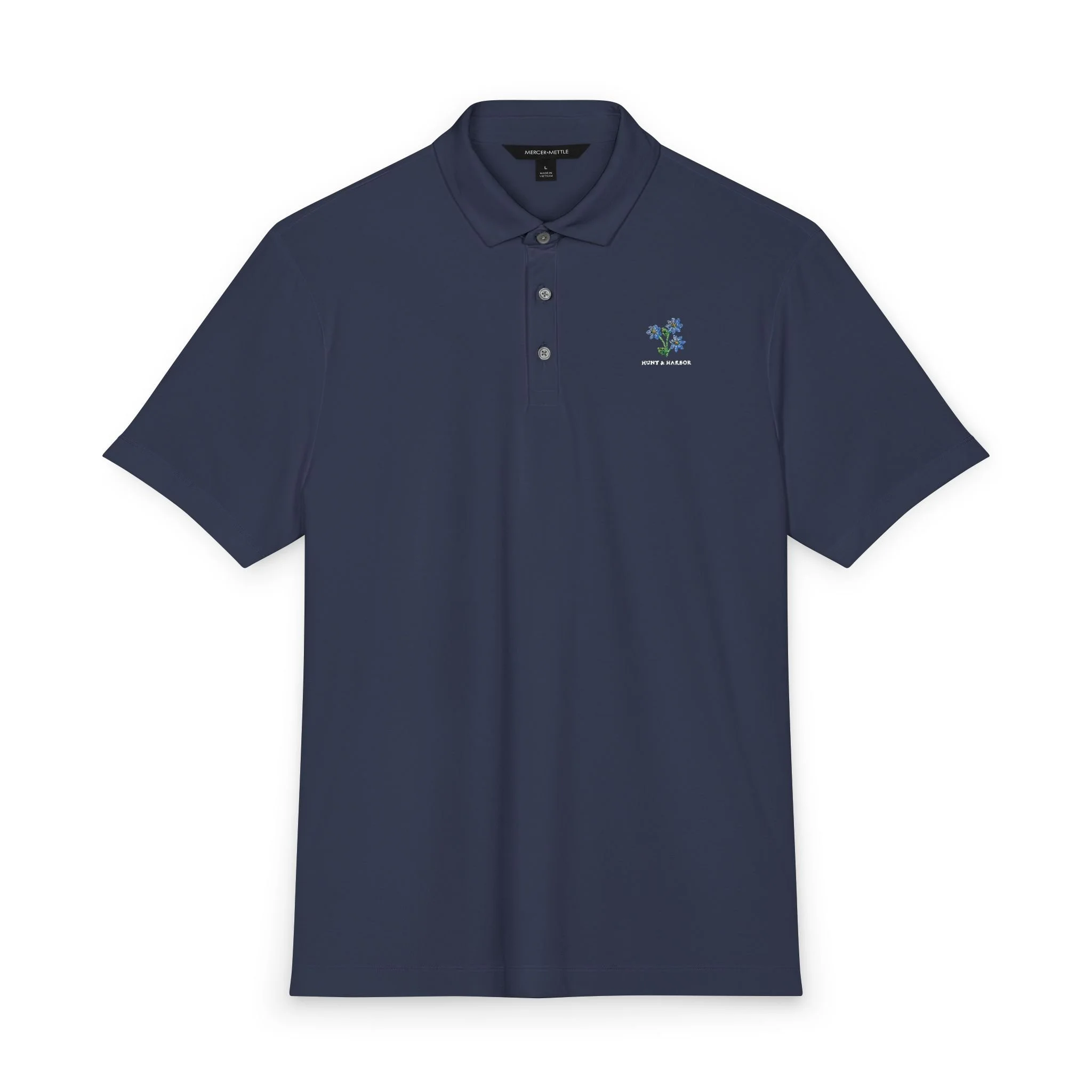 Floral Logo Stretch Golf Polo