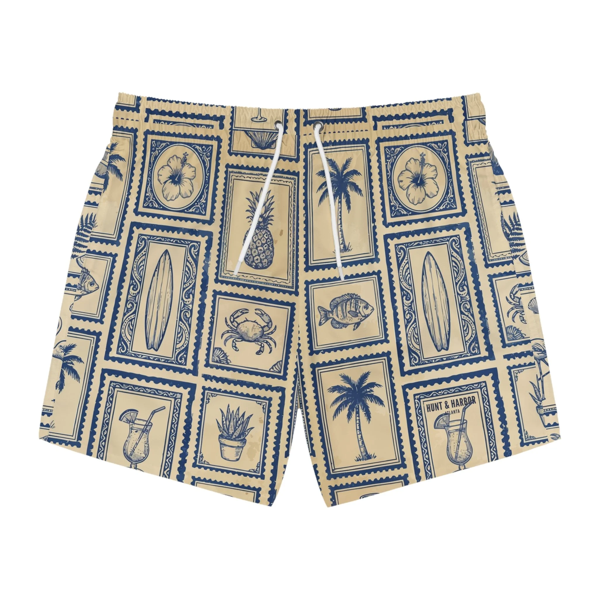 Vintage Tropical Swim Trunks