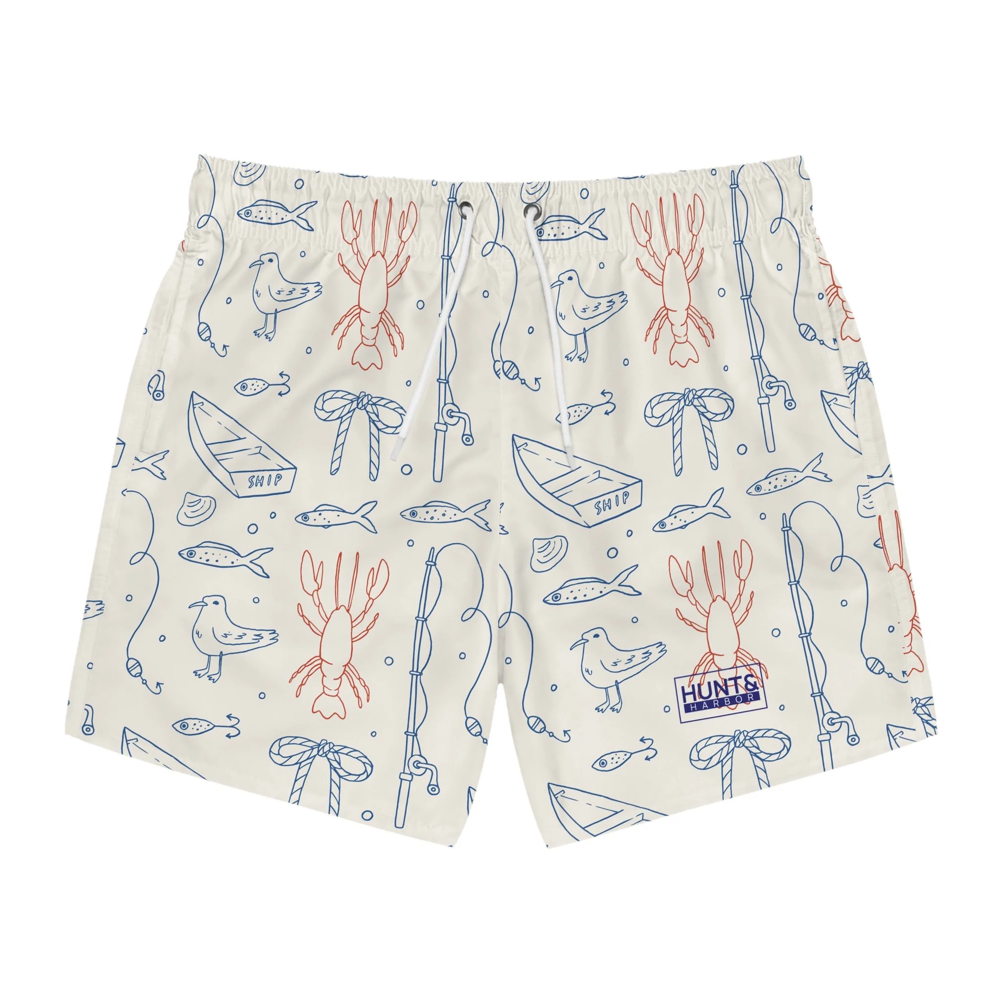 Coastal Motifs Swim Trunks