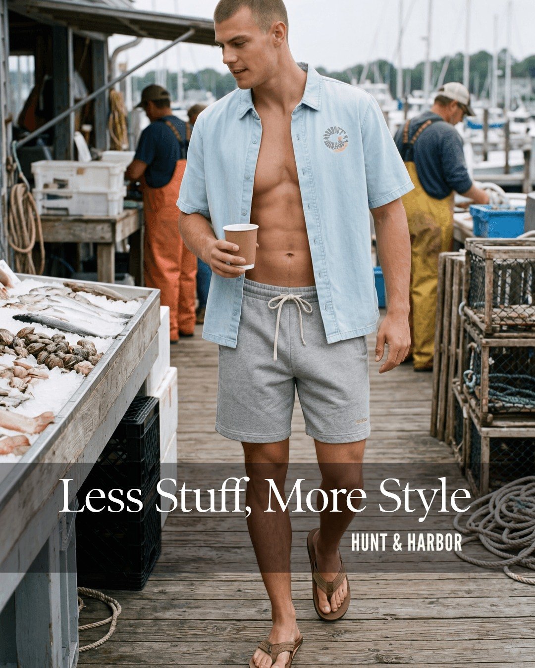 Less is more when summer rolls in. Fewer pieces, better pairings &mdash; easy style from the dock to happy hour. No fuss, no heat, just sharp simplicity.

Keep it easy. Keep it Hunt &amp; Harbor.

Check our links in bio or check out our website https