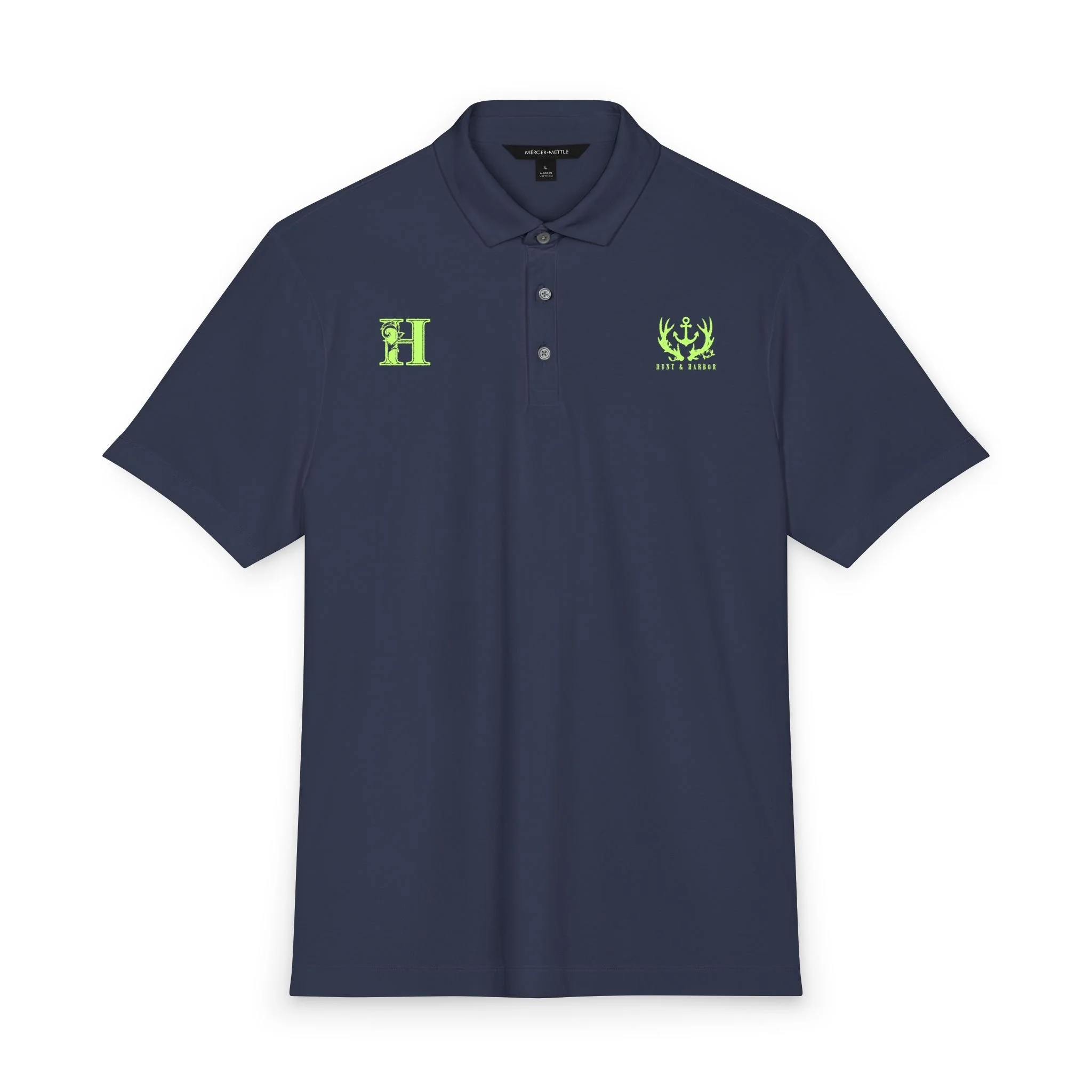 Antler & Anchor Stretch Jersey Polo (Summer Logos) in Insignia Blue – front view