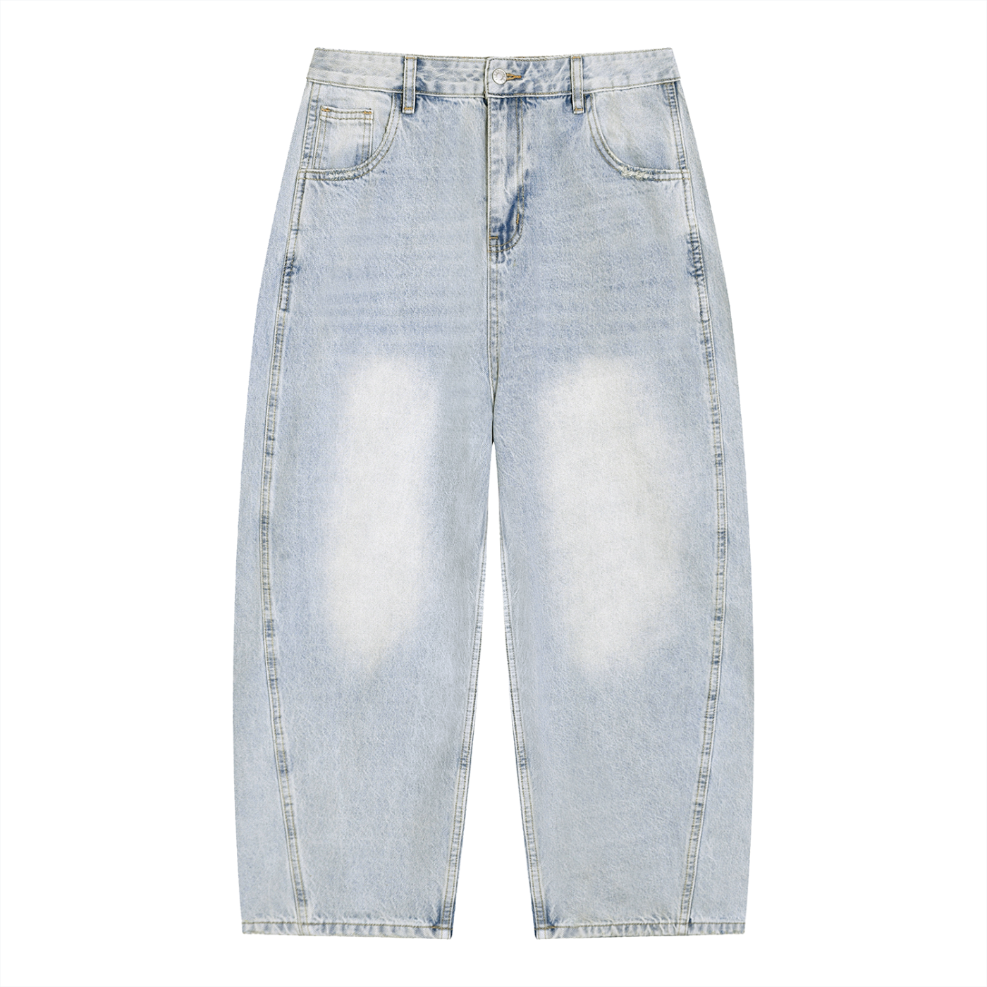 Vintage Wash Sunfade Barrel Leg Jeans