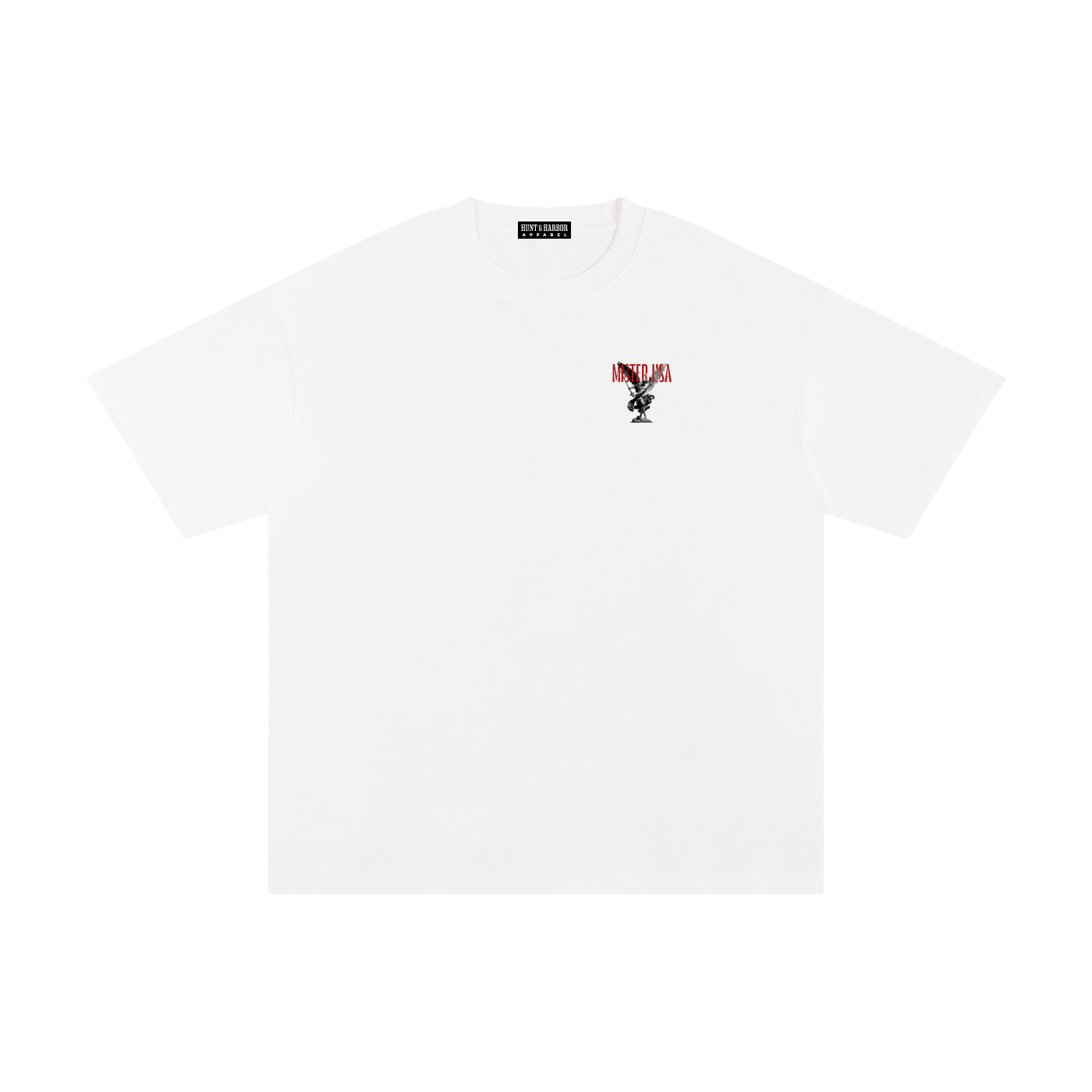 Hunt & Harbor x Mister USA Unisex Pure Cotton T-Shirt - white front