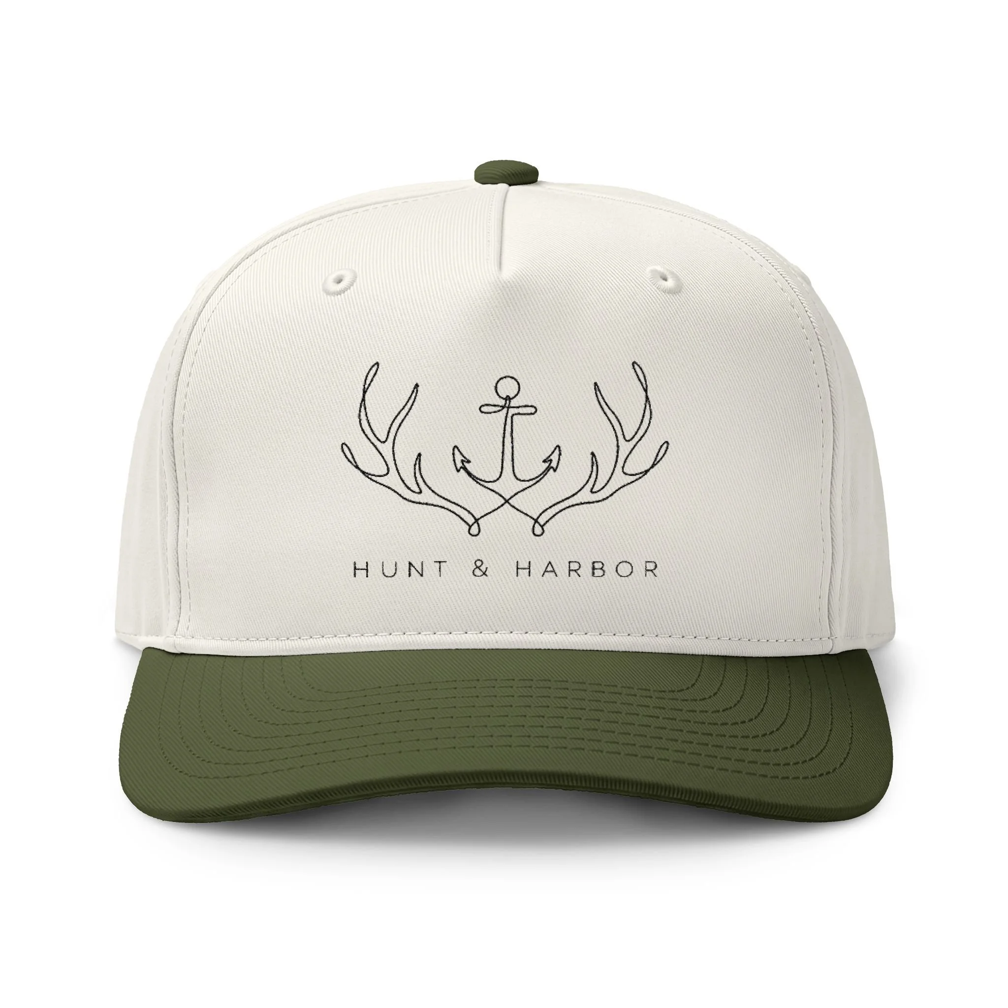Antler & Anchor Two-Tone Cap — Hunt & Harbor Embroidered Trucker Hat