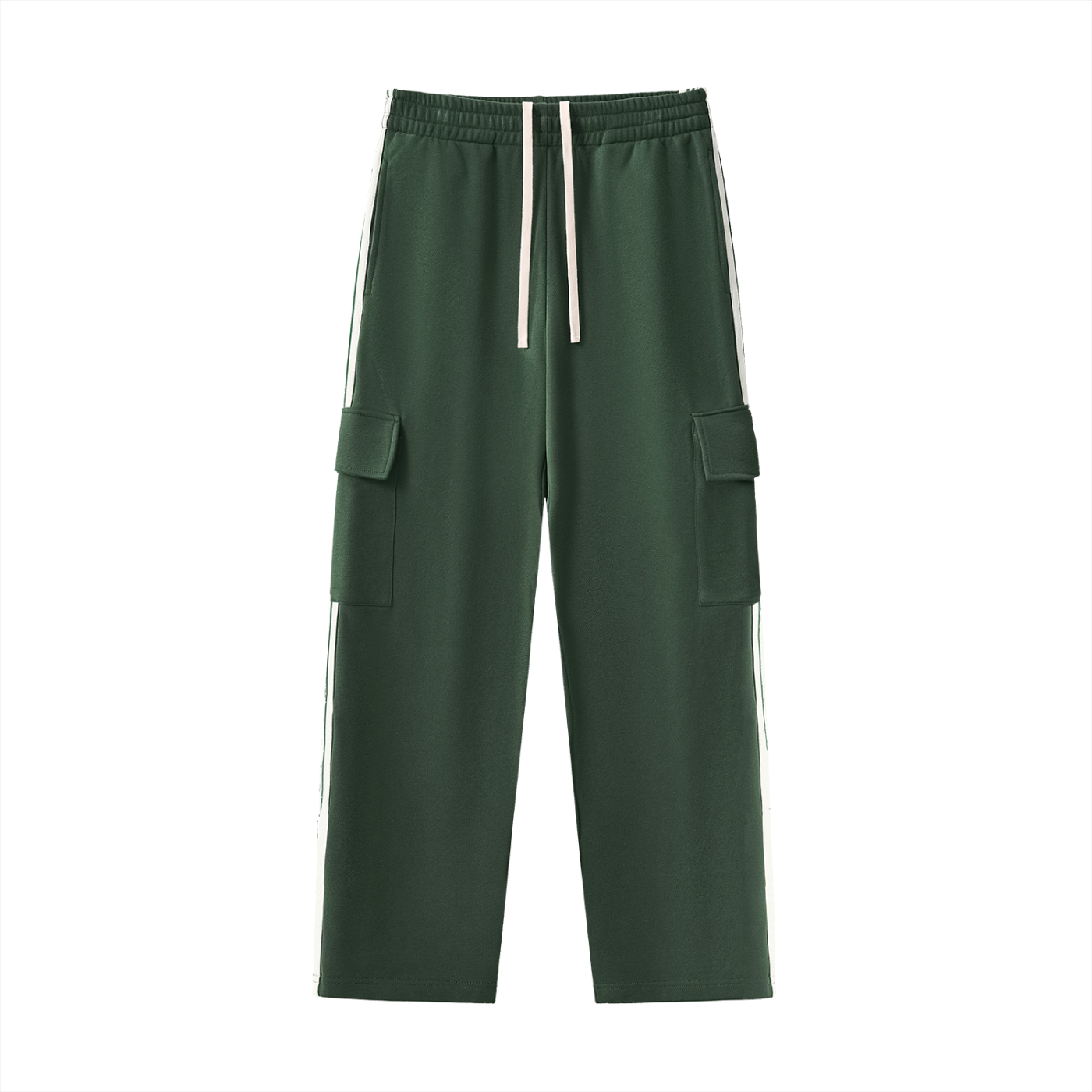 Tree Bark Side Stripe Straight-Leg Pants