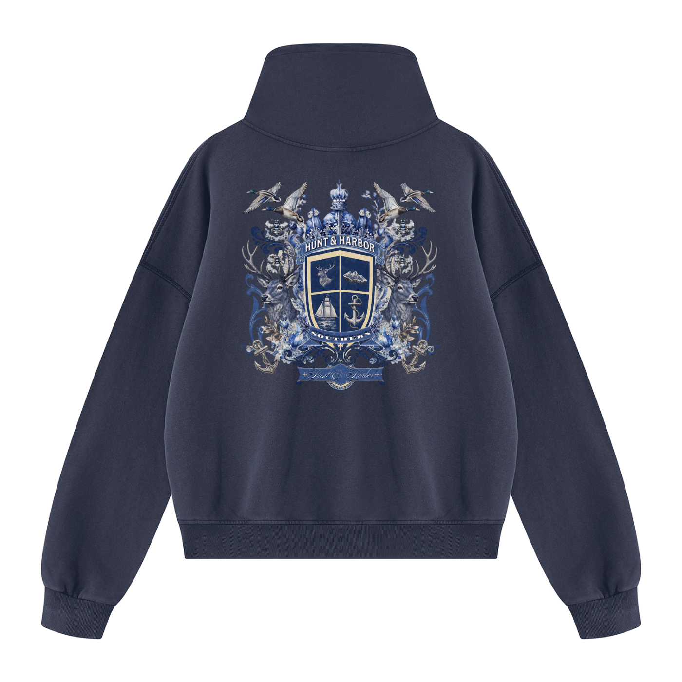 Hunt & Harbor Crest Funnel-Neck Pullover