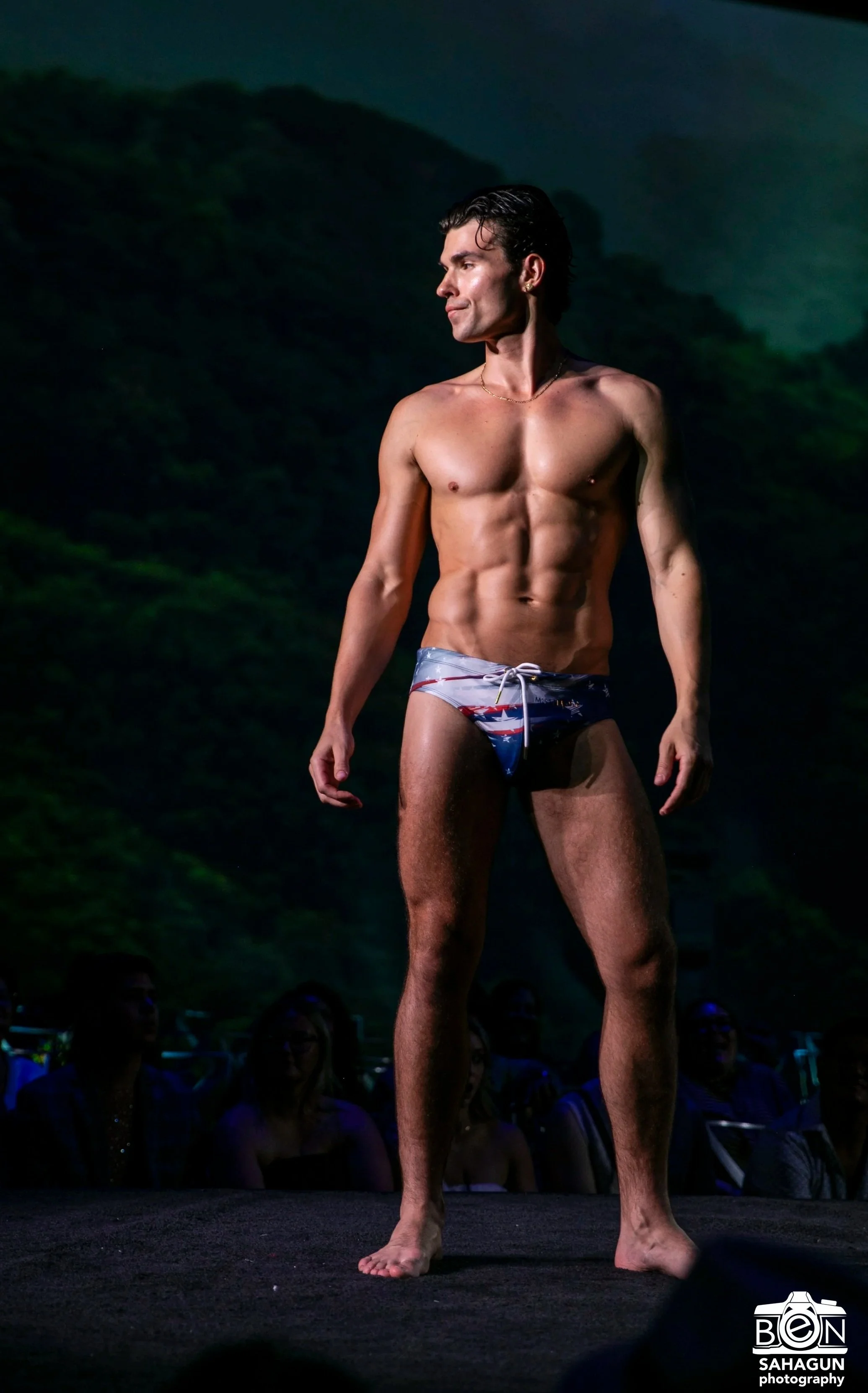 Hunt & Harbor x Mister USA Patriotic Lifeguard Brief Swim Shorts