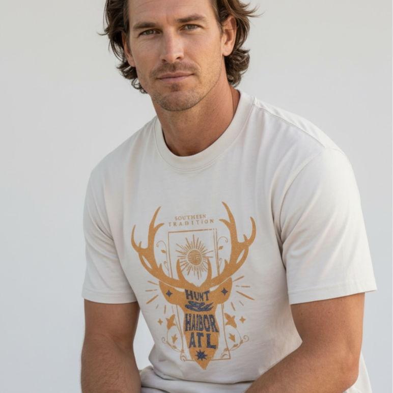 Vintage Faded Stag Head Tee