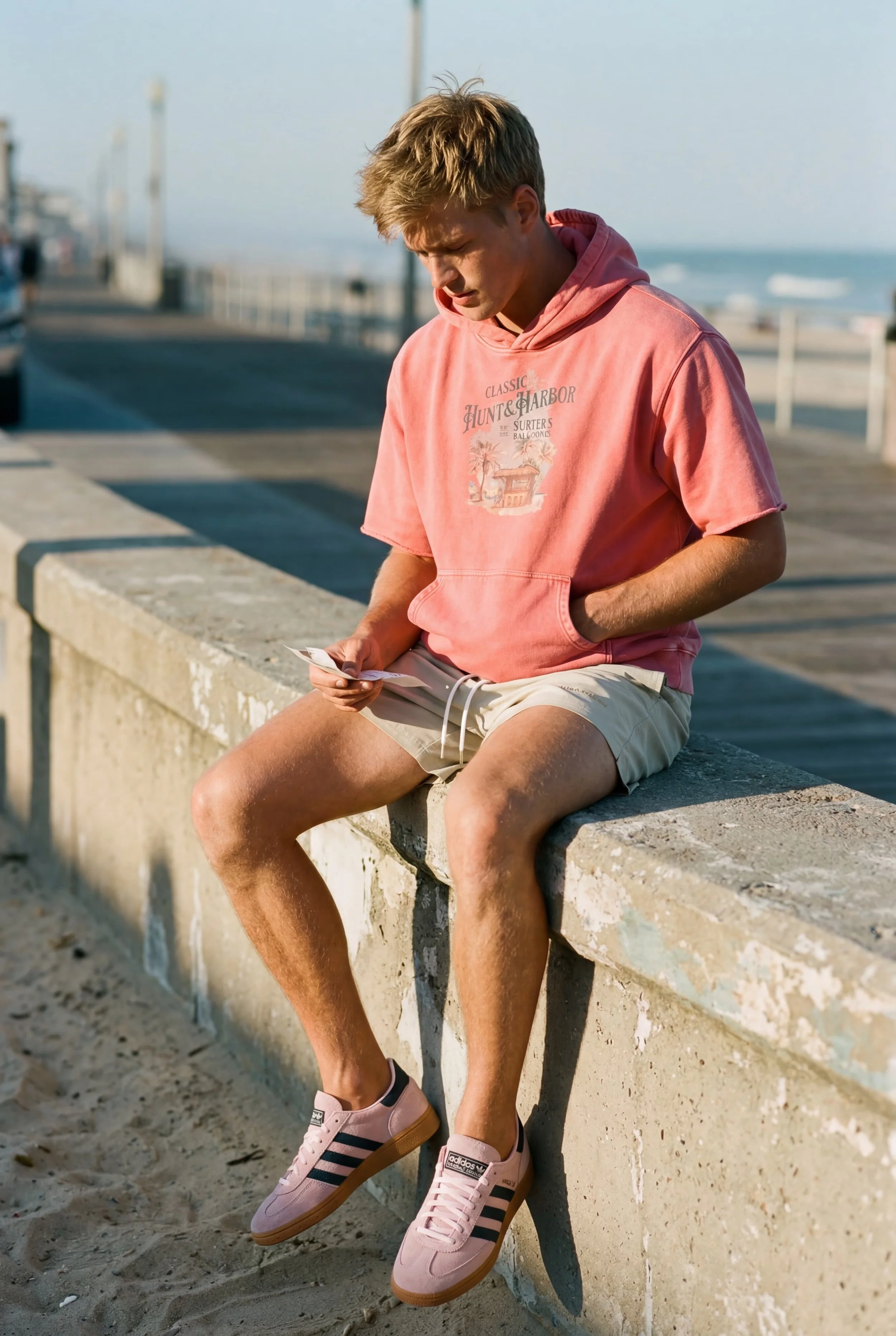 Surfing Cropped Short Sleeve Hoodie