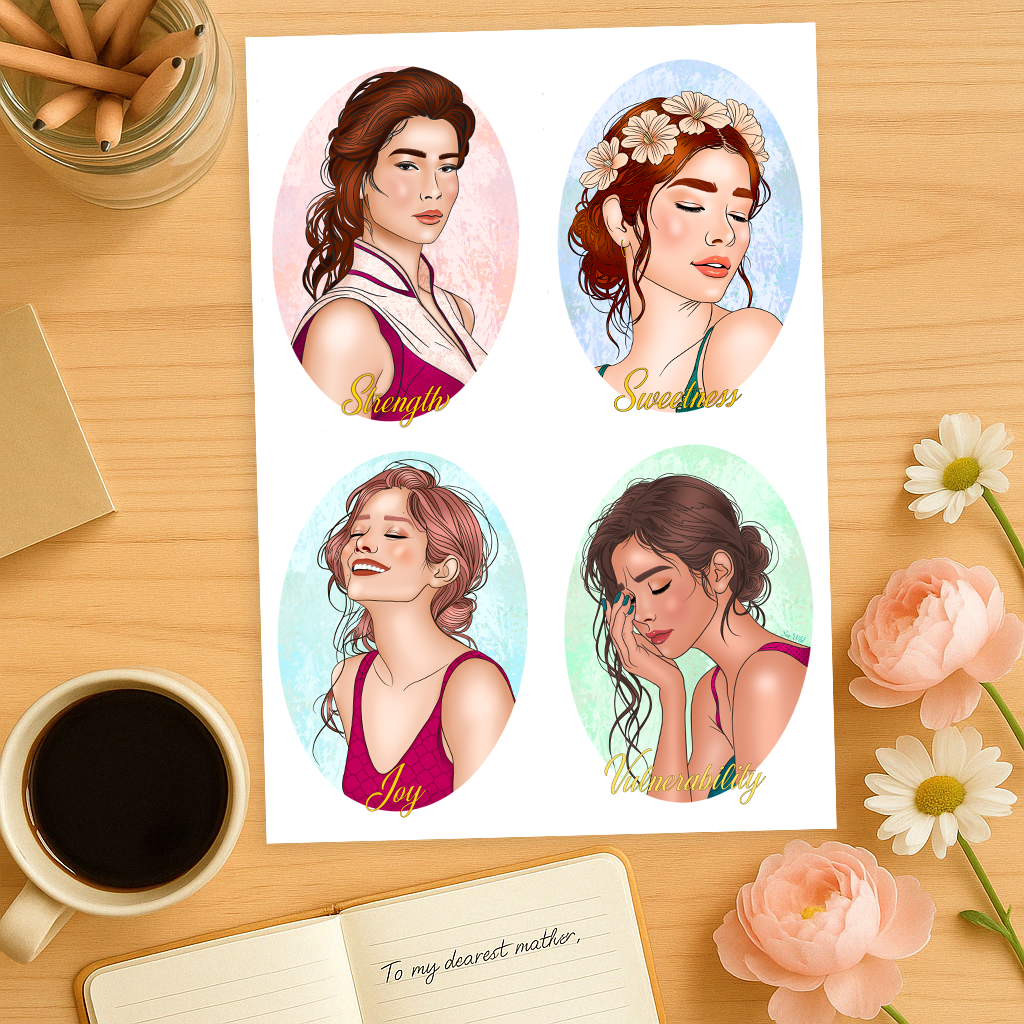 Affiche A4 et cartes A6 Portraits féminins inspirants