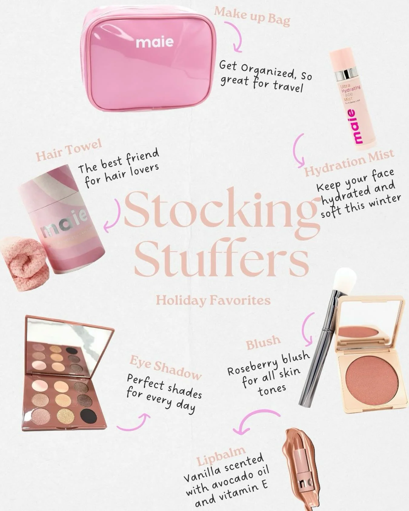 Get all your favorite holiday stocking stuffers at www.maiecosmetics.com