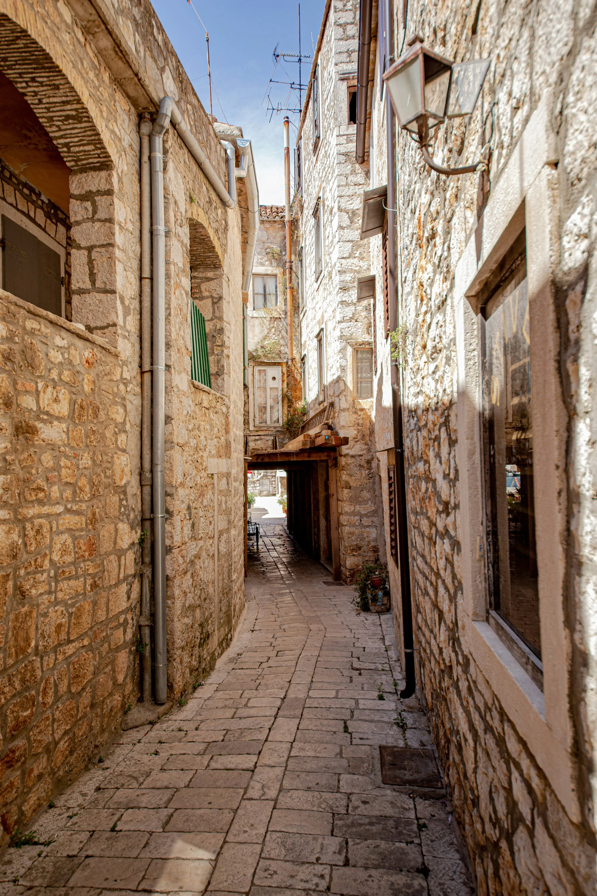 cobblestone alley in Croatia