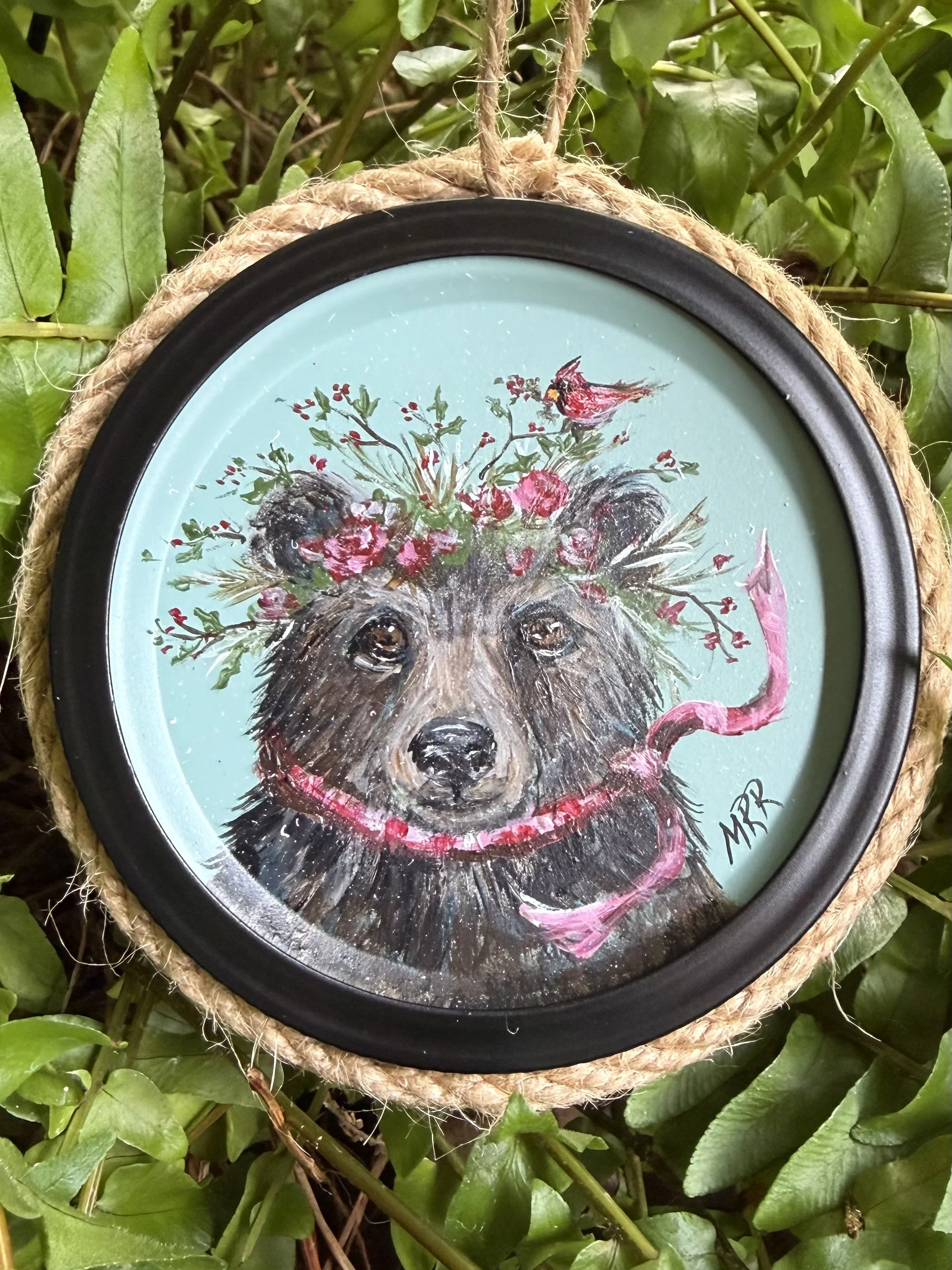Beary Sweet - Original Acrylic on Ornament