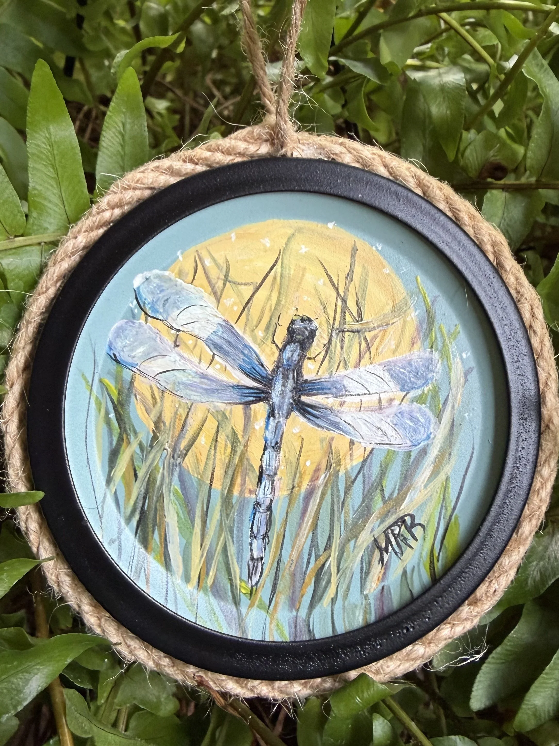 Moonlight Visitor - Original Acrylic on Ornament