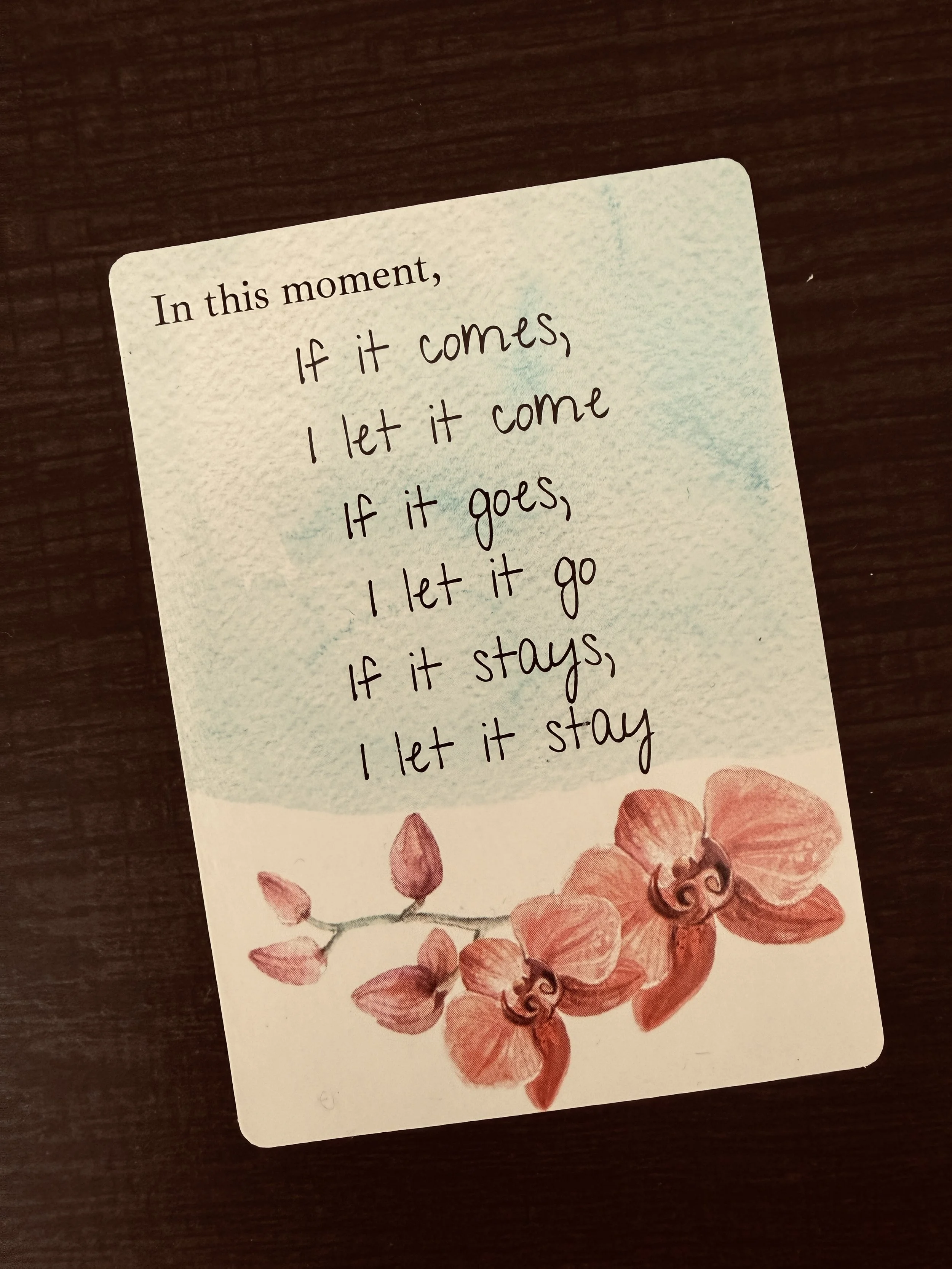 If it goes, I let it go.