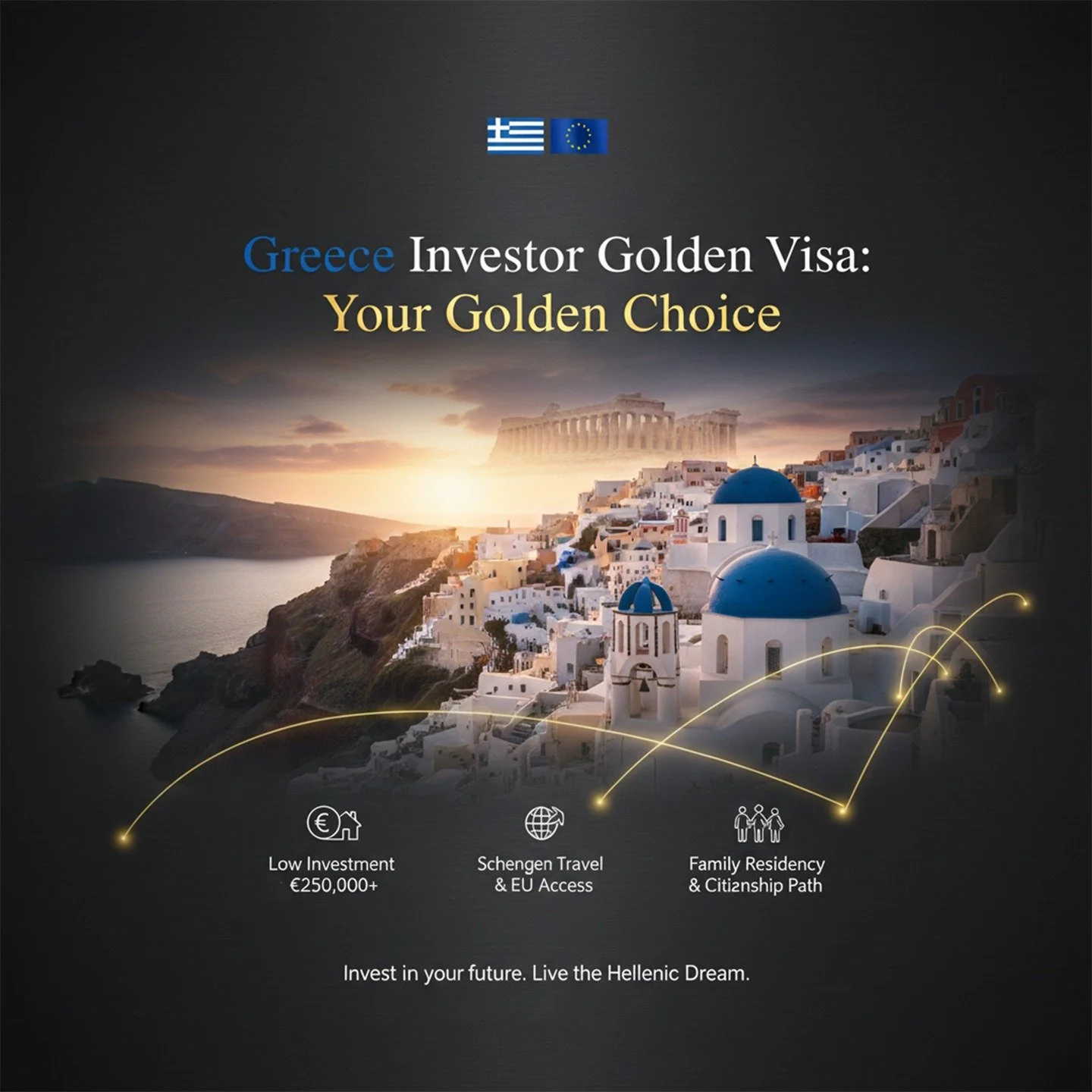 Dreaming of a life with global mobility, smart investments, and the beauty of the Mediterranean? The Greece Investor Golden Visa is your golden choice! 🌟 Benefit from one of Europe's most accessible residency-by-investment programs, offering freedom