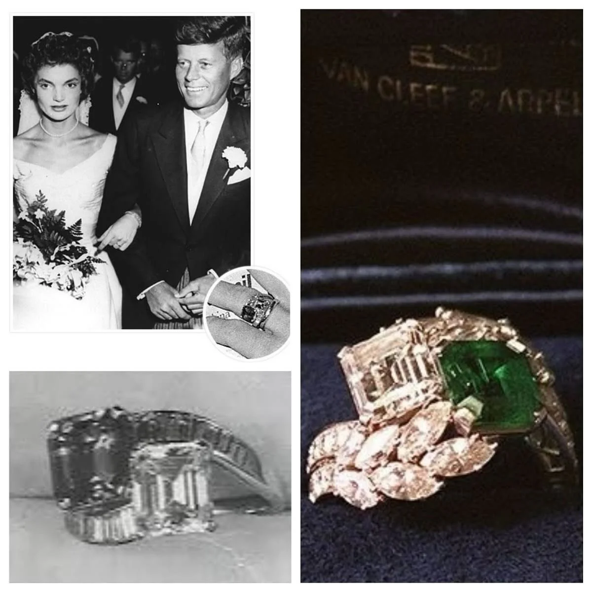 Emerald for passion, diamond for eternity. In 1953, John F. Kennedy sealed his promise to Jacqueline Bouvier with a Van Cleef &amp; Arpels creation as unforgettable as their love story.

#i̇conic #museumpiece #finejewlry #emerald #engagement #history