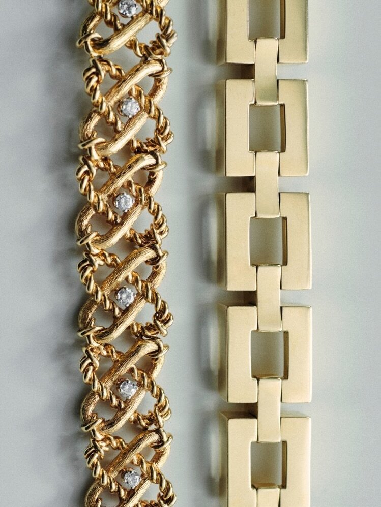 Vintage Tiffany &amp; Co., 18K gold.
A softly sculpted link bracelet with diamond accents&mdash;classic Tiffany craftsmanship with a touch of sparkle.
Available. 

#vintage #vintagetiffany #tiffany #vintagejewelry #byshima