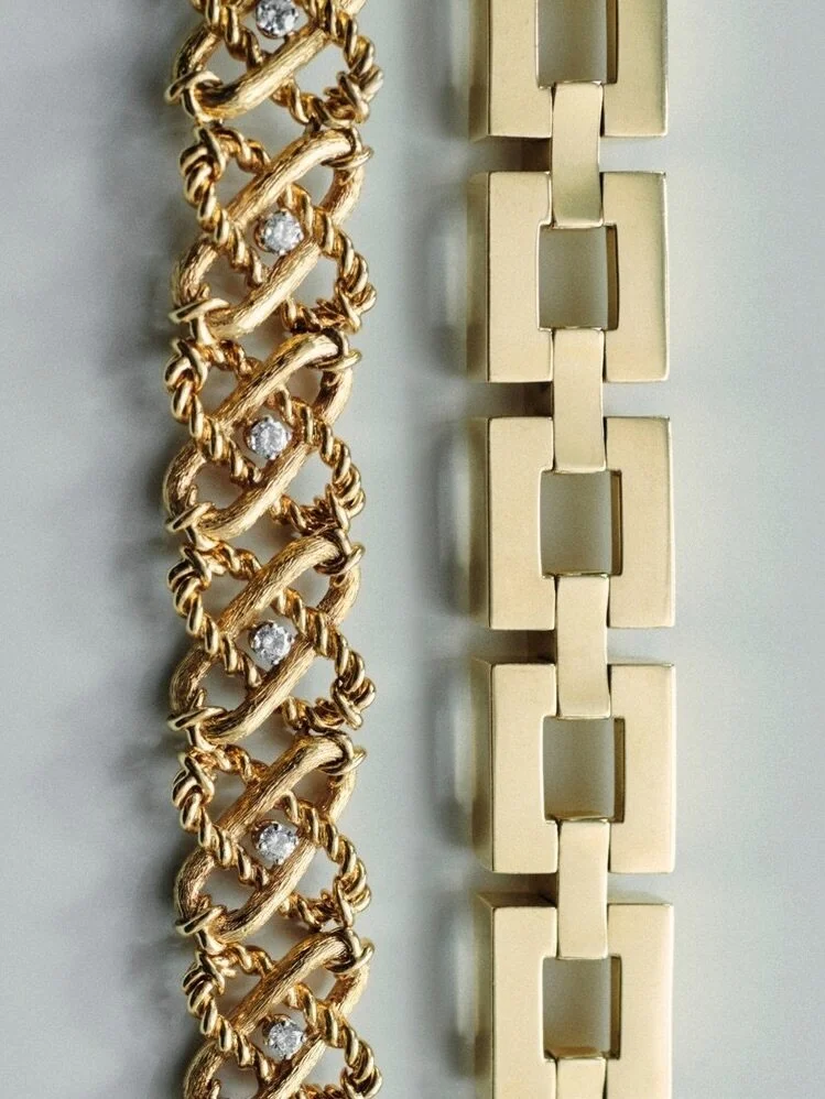 Vintage Tiffany &amp; Co., 18K gold.
A softly sculpted link bracelet with diamond accents&mdash;classic Tiffany craftsmanship with a touch of sparkle.
Available. 

#vintage #vintagetiffany #tiffany #vintagejewelry #byshima