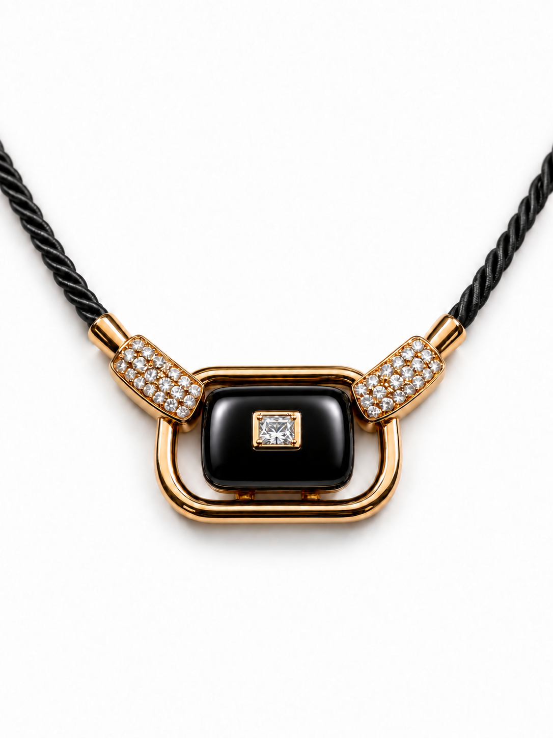 Smooth black onyx cabochon pendant.png