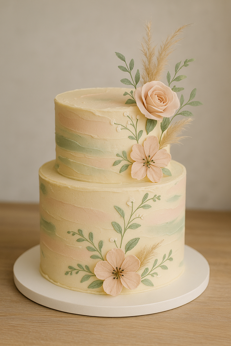 DOUBLE TIERED CAKE -Standard Design ($180) Includes clean/classic designs, simple frosting styles, basic piping, and minimal decorations. Custom Design ($220+) Includes detailed decorations, intricate piping, fondant work, cake toppers, themes, or cu