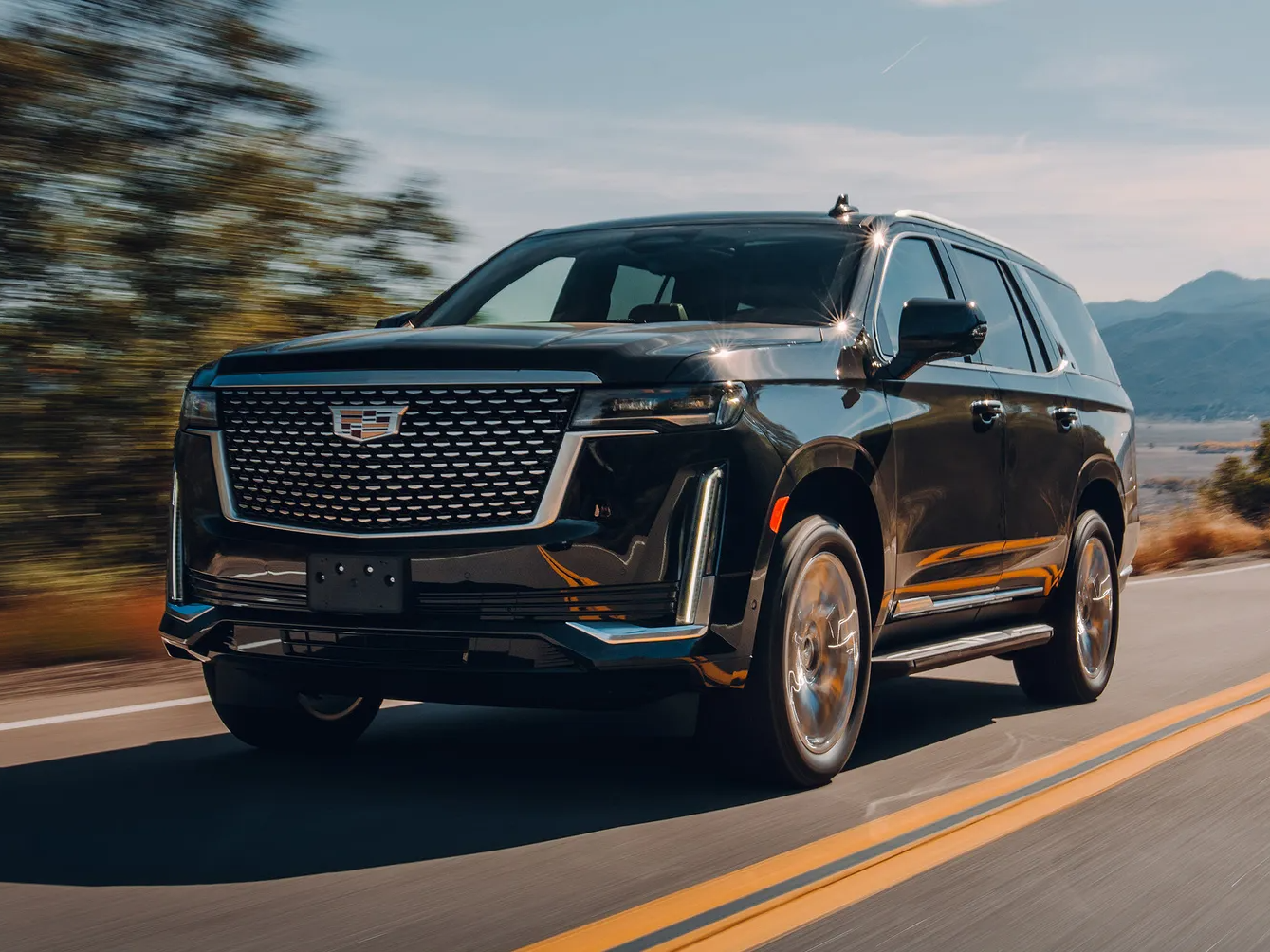 Black Cadillac Escalade luxury executive SUV for MP Limousine chauffeur service in Dallas–Fort Worth