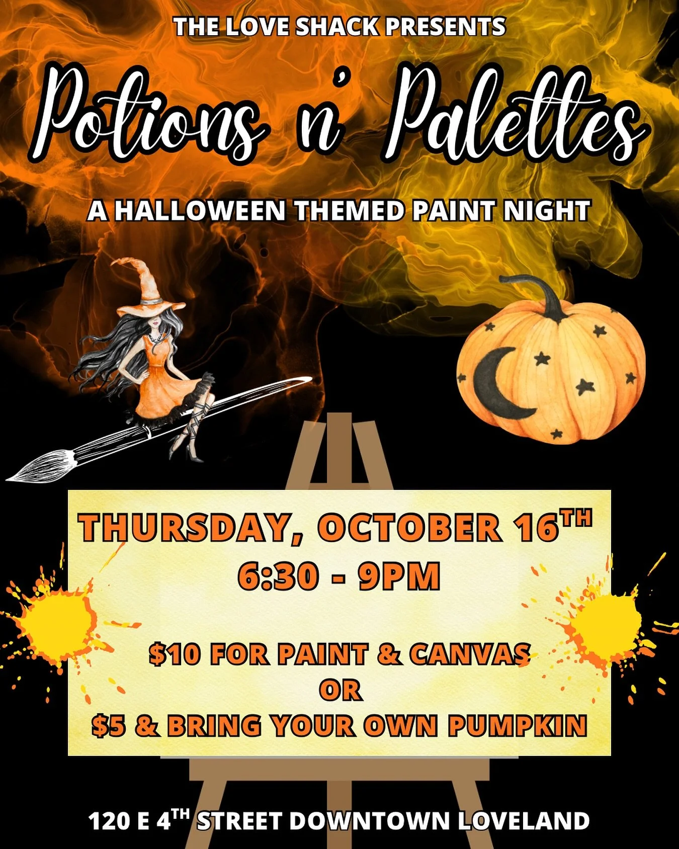 We are back for another fun night of paint n&rsquo; sip vibes with Emily taking us through some creative ideas! Since it&rsquo;s the week before Halloween, we will be doing Halloween themed paintings or you have the option to bring your own pumpkin t