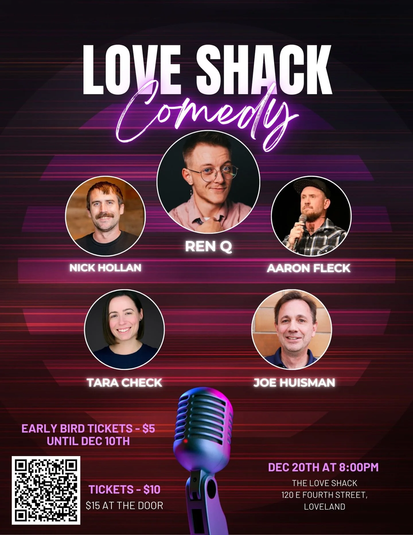 We are so excited to have another @joehuismancomedy  show here at The Love Shack! We are especially excited to have the iconic @renqcomedy as the headliner for this show! This show will sell out- make sure you get your tickets ASAP! 🎟️ ticket link i