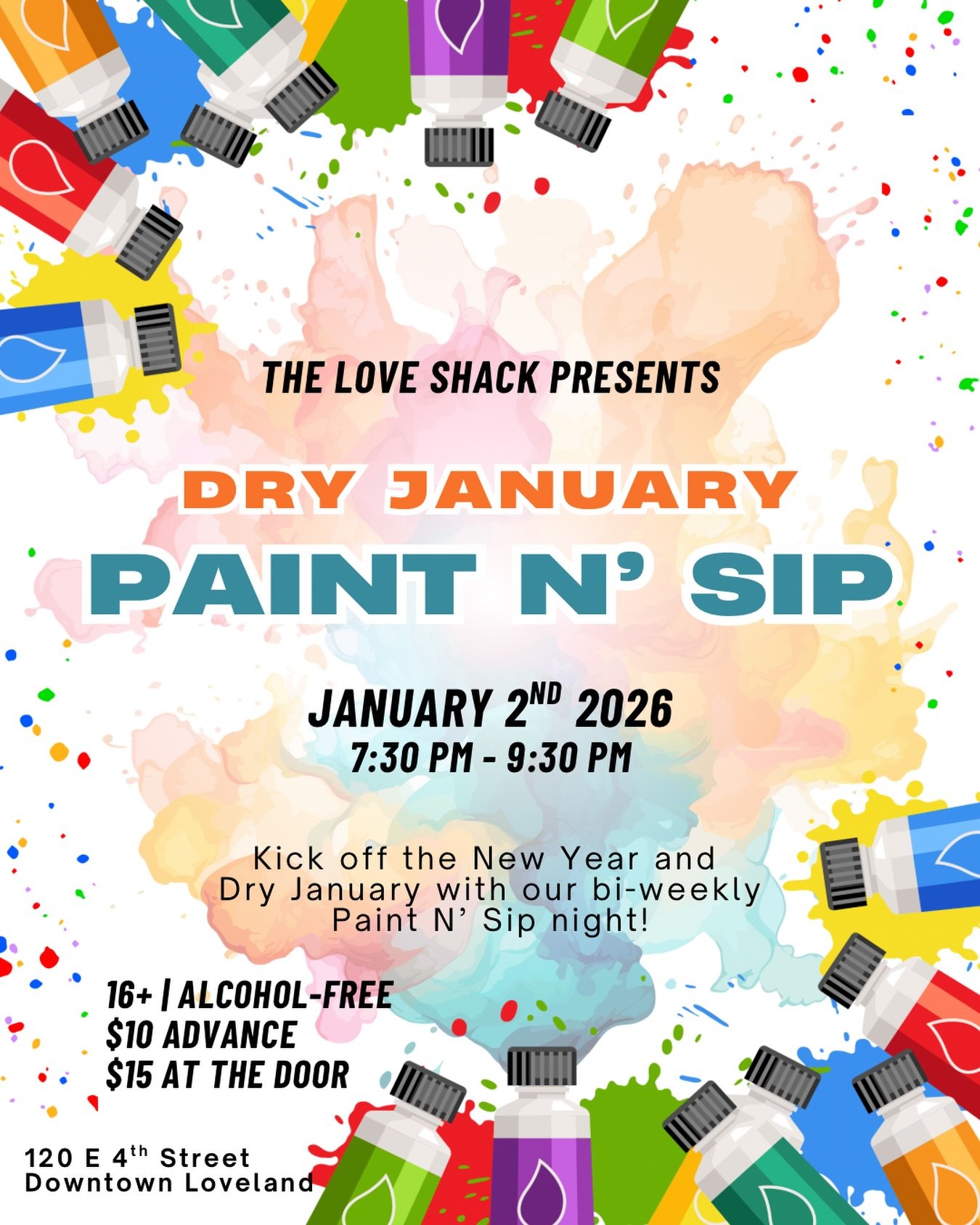 Start off the New Year and Dry January off with a creative and fun night! Class led by Emily with canvas and paint provided, drinks available to purchase. $10 in advance- $15 at the door&hellip; click the &ldquo;Get tickets to our events&rdquo; in ou
