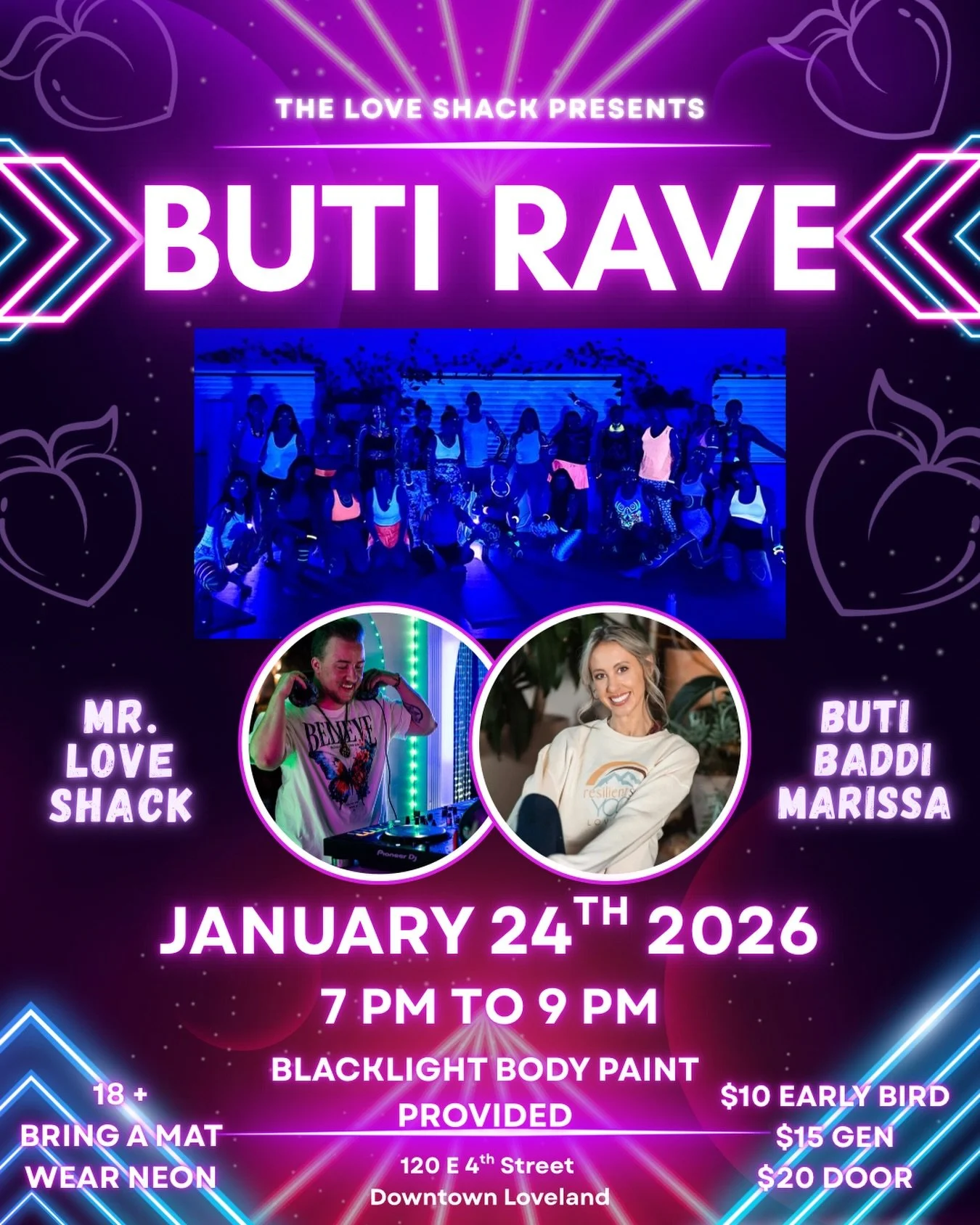 We are bringing the buti baddi @butiyogimama and all her goddess energy, back to The Love Shack for another high intensity BUTI class unlike any other! Buti Yoga is a powerful blend of tribal dance, primal movements, plyometrics, and vinyasa-style yo