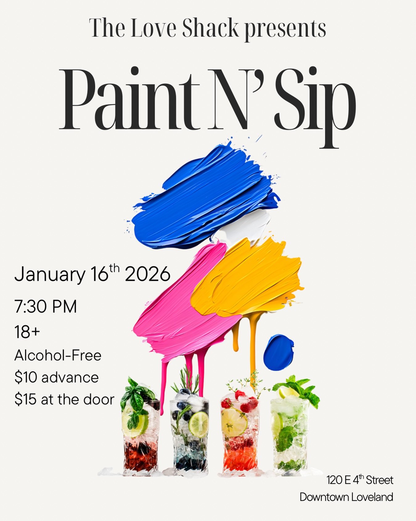 We are back for another paint n&rsquo; sip at The Love Shack! Class led by Emily with canvas and paint provided, drinks available to purchase. $10 in advance, $15 at the door!
Ticket link in our bio👆🏼
#paintnsip #soberbar #thingstodo #downtownlovel