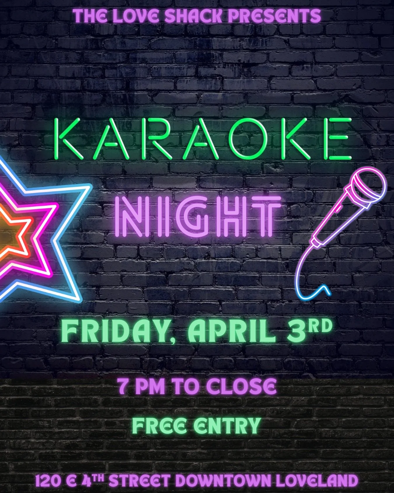 We love our Karaoke Nights! Join us this Friday, April 3rd at 7 pm until close for an entertaining night of beautiful voices, great vibes and tasty drinks! Free entry and 18+ unless with an adult.

#karaoke #loveshack #downtownloveland #thingstodo #s