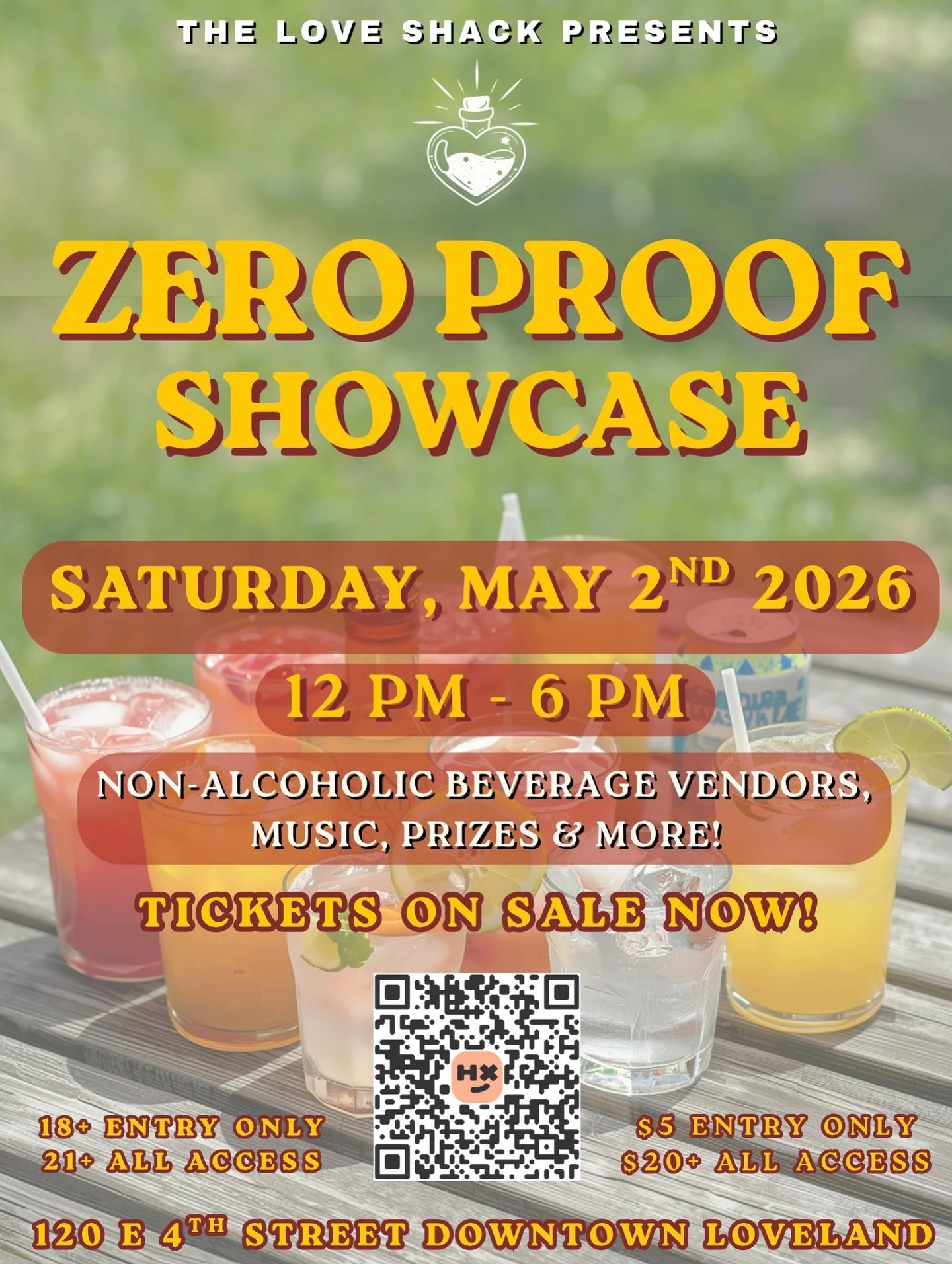 Zero Proof Showcase is coming to Downtown Loveland on May 2nd from 12pm to 6pm! Featuring 10+ local and national non-alcoholic beverage companies, food, games, live music, prizes and more! Grab your early bird tickets before the price goes up!

#nona