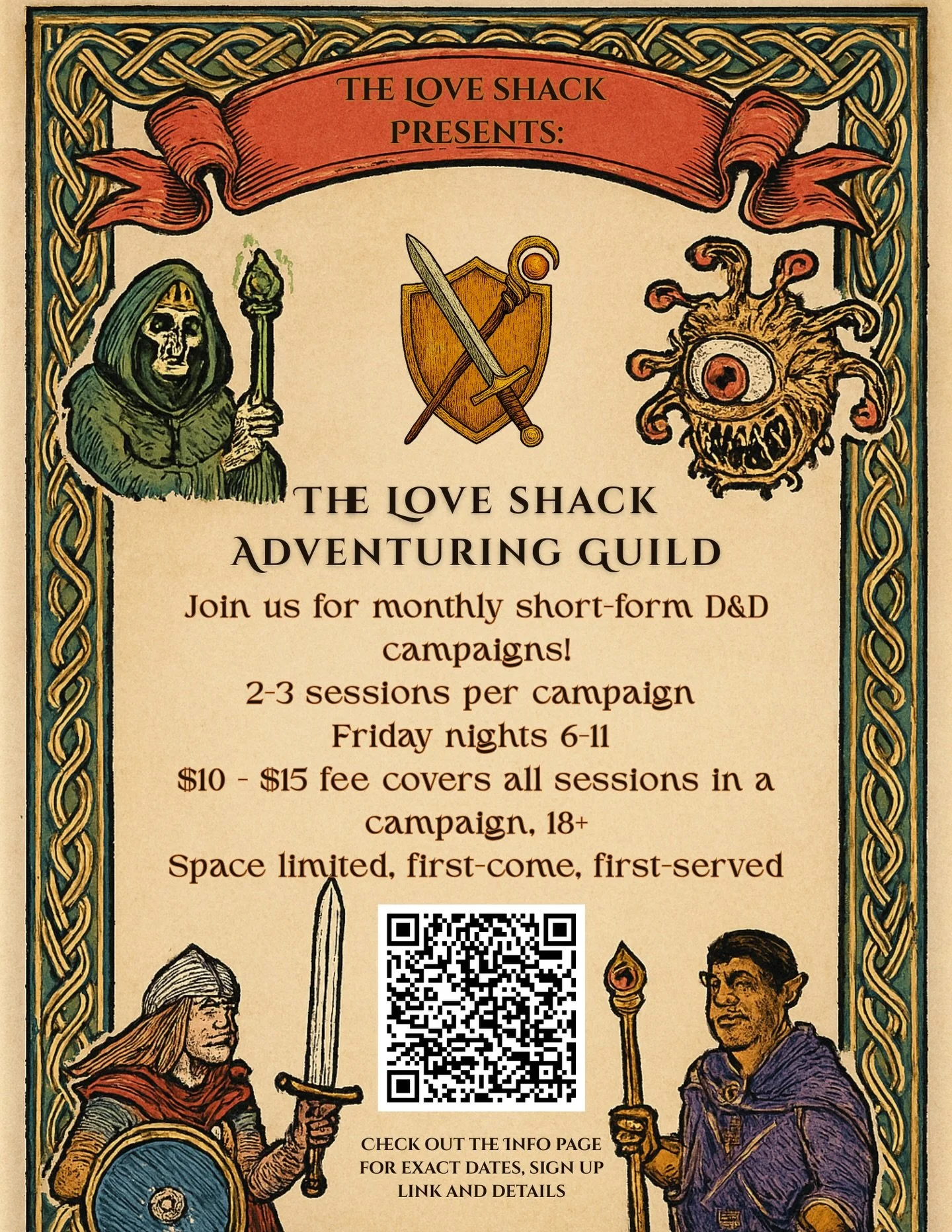 We are back with our monthly short-form D&amp;D campaigns! Friday, May 15th and 22nd from 6 to 10pm! $10 covers both sessions in the campaign. Space is limited, first come, first served! 18+ event

#dungeonsdragons #dungeonsanddragons5e #tabletopgame