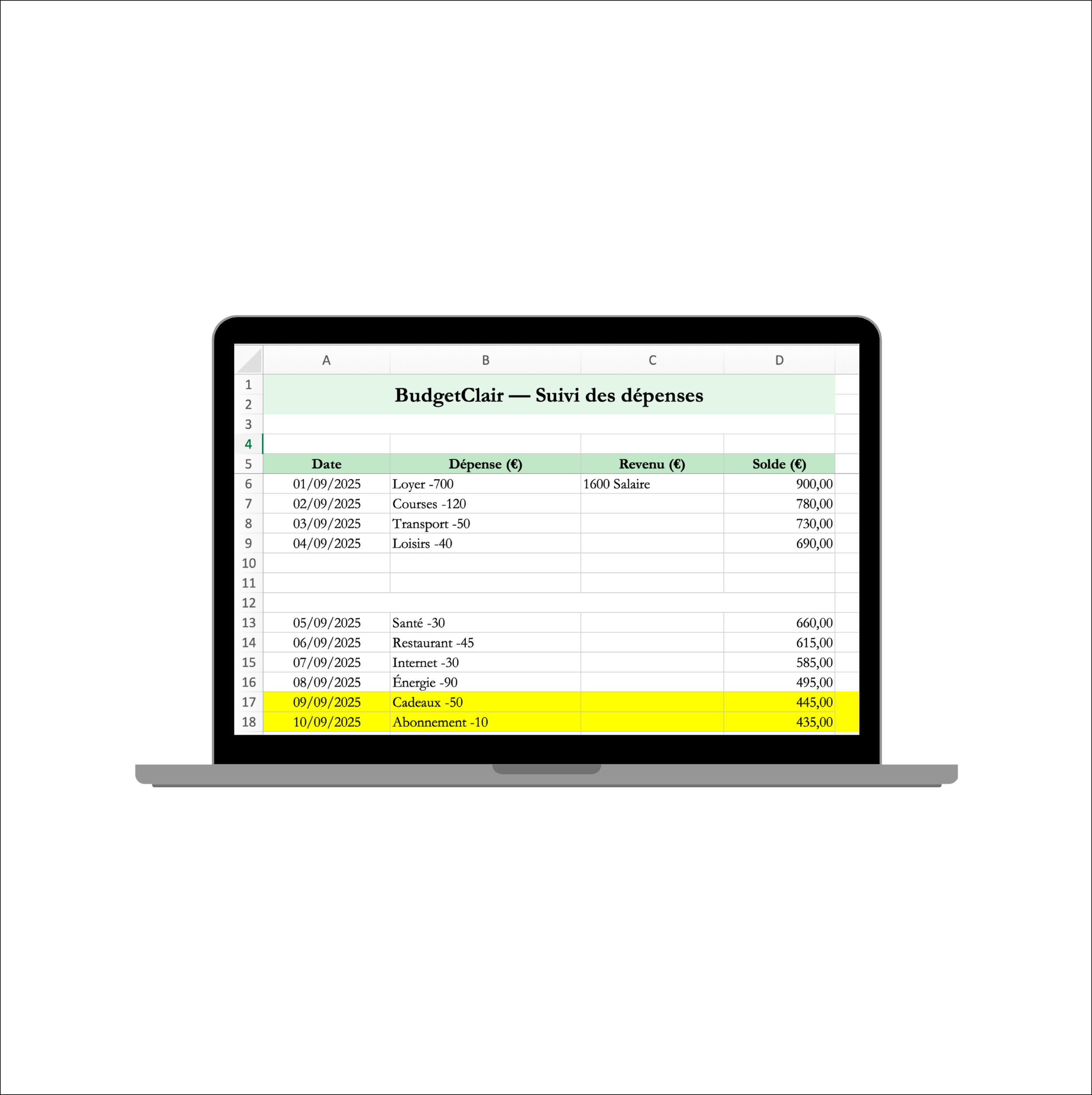 Gestion mensuelle de votre budget (Excel)