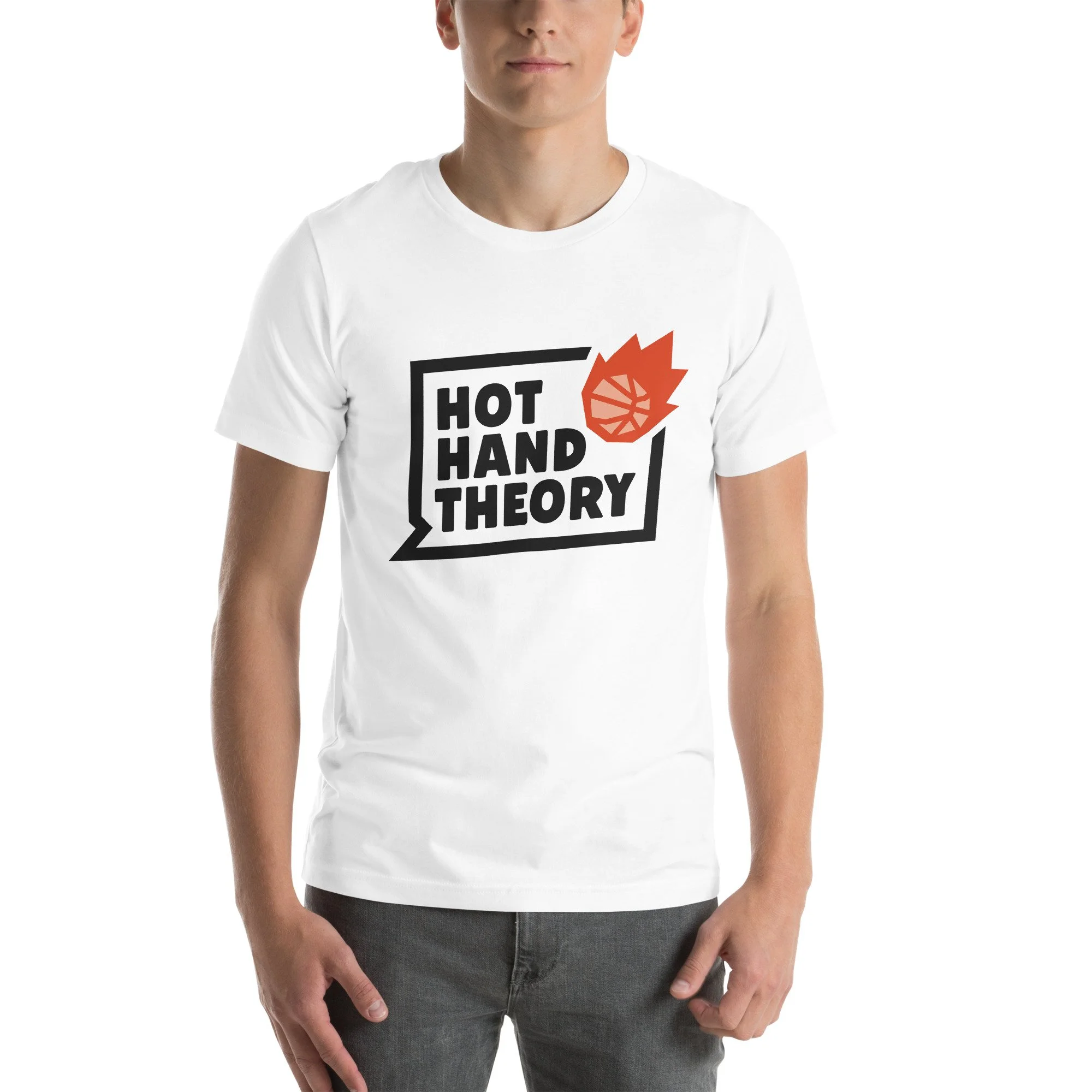 White T-Shirt with the Main Hot Hand Theory Logo
