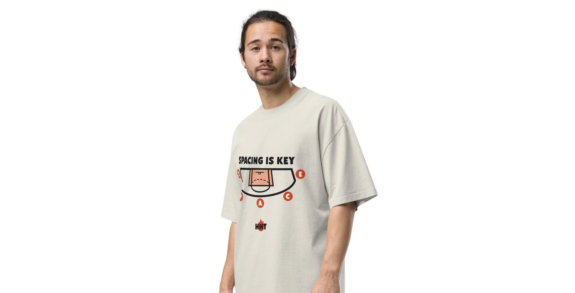 Khaki T-Shirt with Spacing Is Key Design