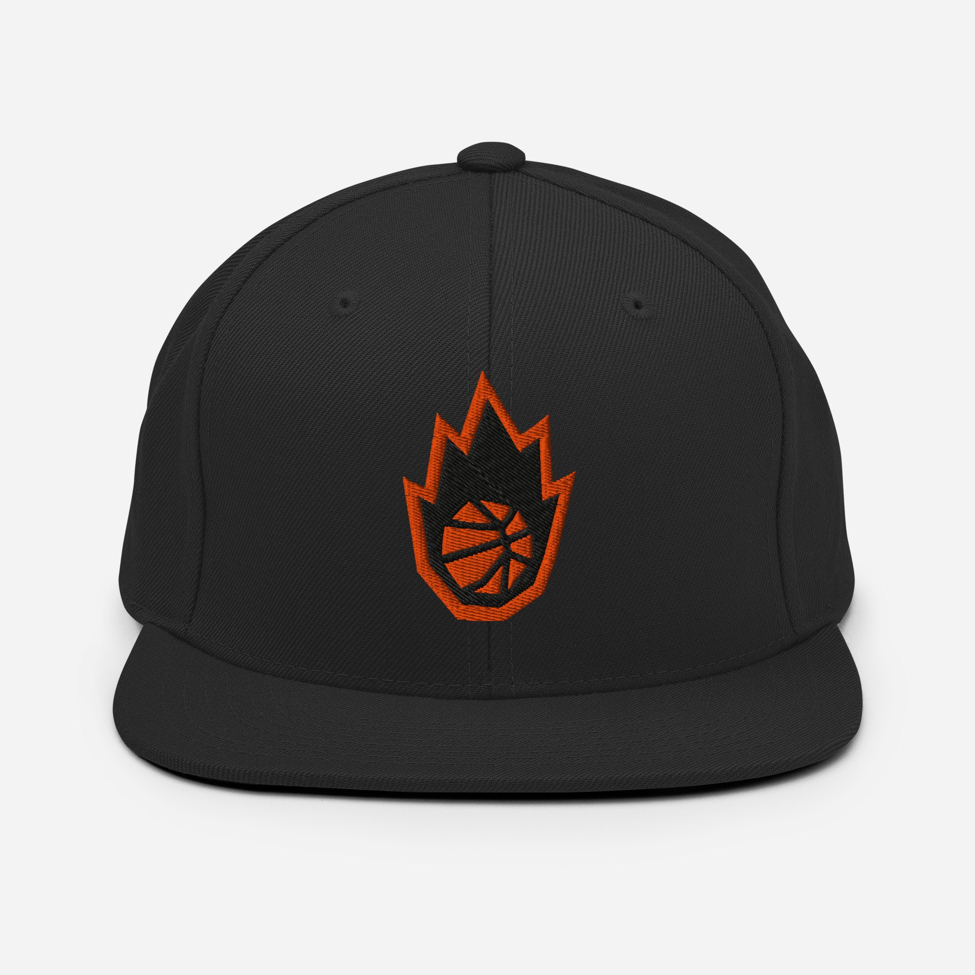 Black Snapback Hat with the HHT Flame Emblem