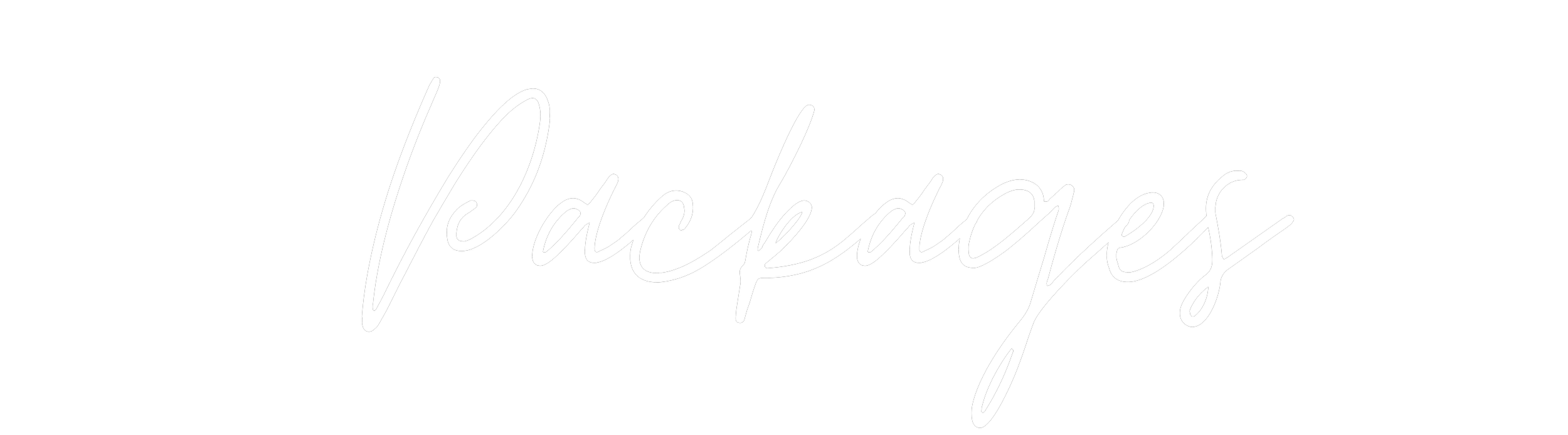 Black background with white cursive text that reads 'packaging'.