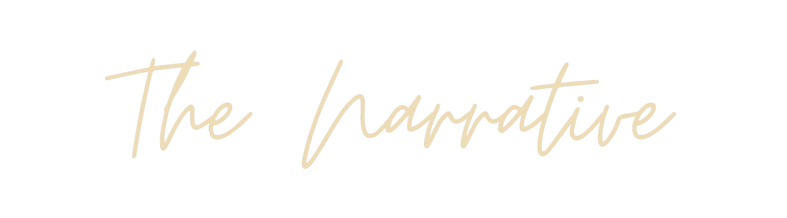 The Narrative logo in script font on a black background